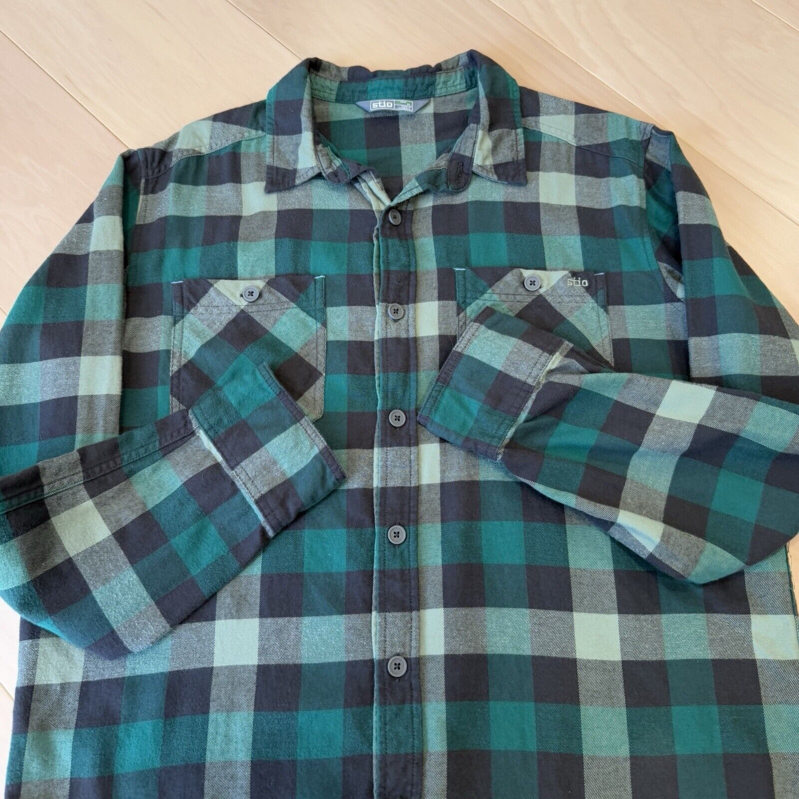 Stio Stio Flannel Medium Green Black Button Up Shirt Casual Size US M / EU 48-50 / 2 - 4 Thumbnail