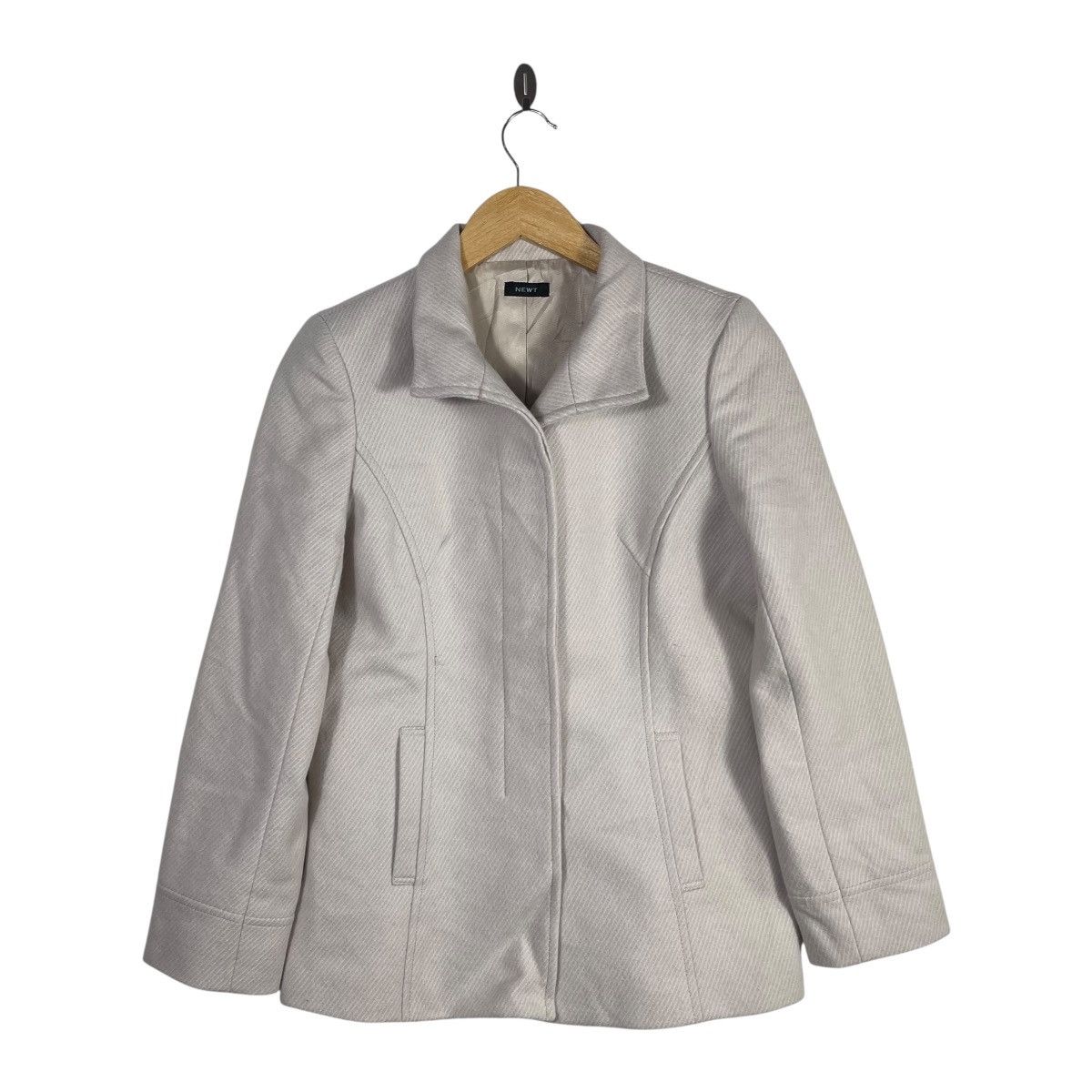 Vintage NEWT Wool Blend Tailored Jacket Minimal Classic Beige Size S / US 4 / IT 40 - 1 Thumbnail