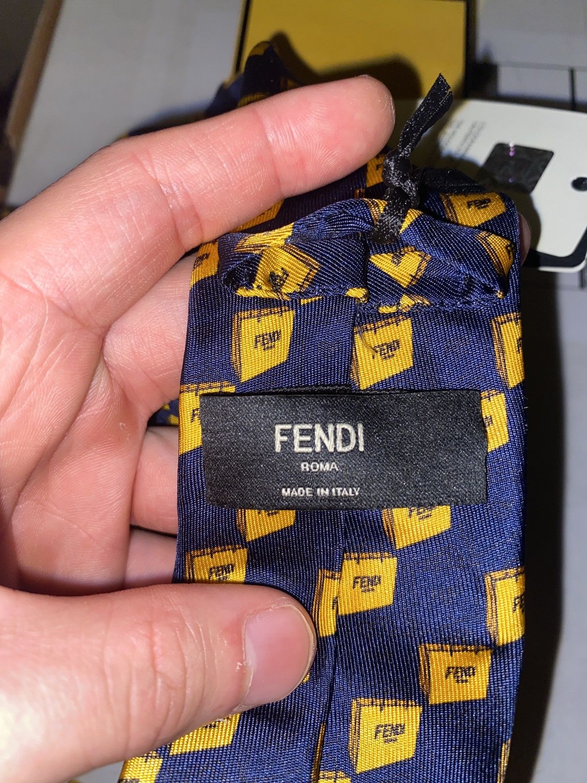 Fendi fendi navy blue gold tie NWT Size ONE SIZE - 2 Thumbnail