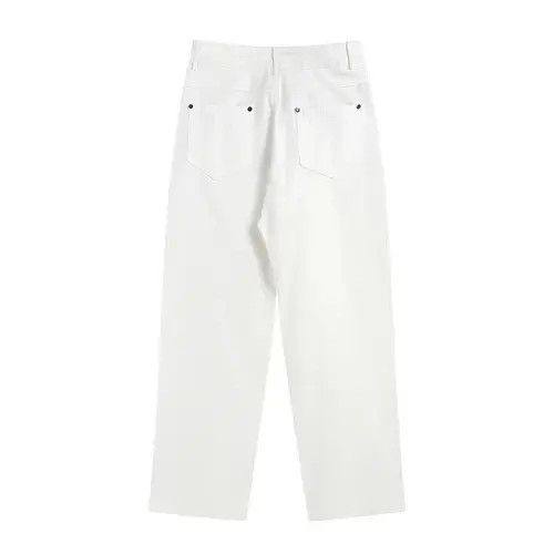 Jean Zipper Split Flare White Cargo Pants Size US 32 / EU 48 - 4 Thumbnail