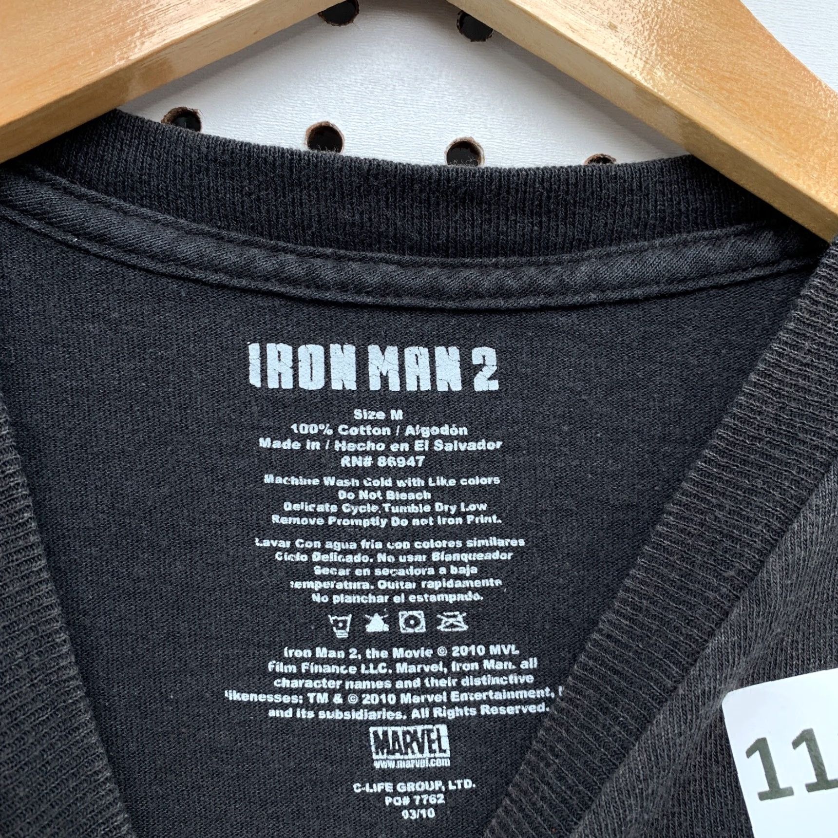 Vintage VINTAGE Marvel Iron Man 2 Shirt Adult Small Black Crew Neck Tee - Men's Marvel Comics Tee 100% Cotton Small Size US S / EU 44-46 / 1 - 7 Thumbnail