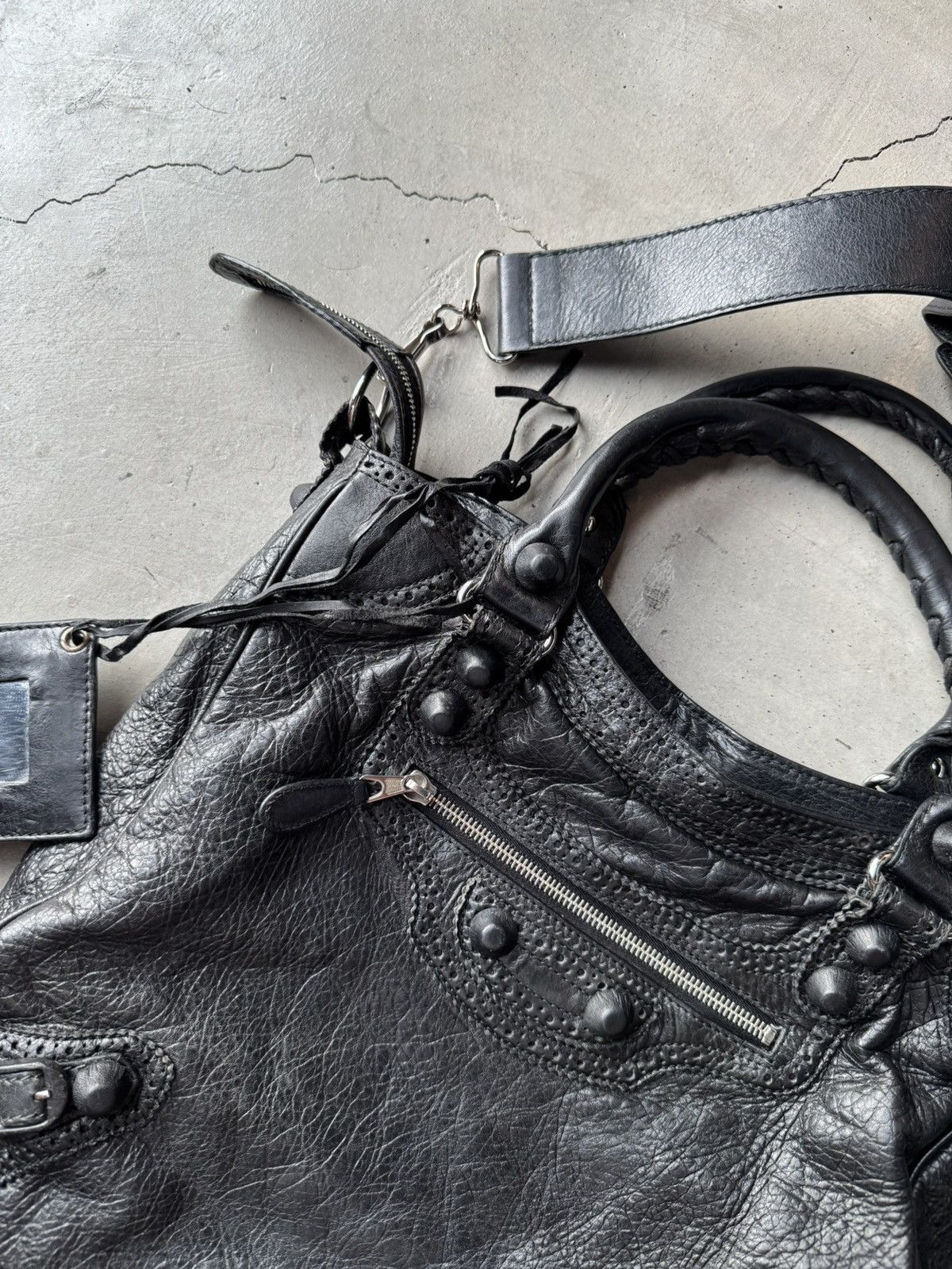 Balenciaga Balenciaga Black Leather Brogues GCH Midday Tote Size ONE SIZE - 4 Thumbnail