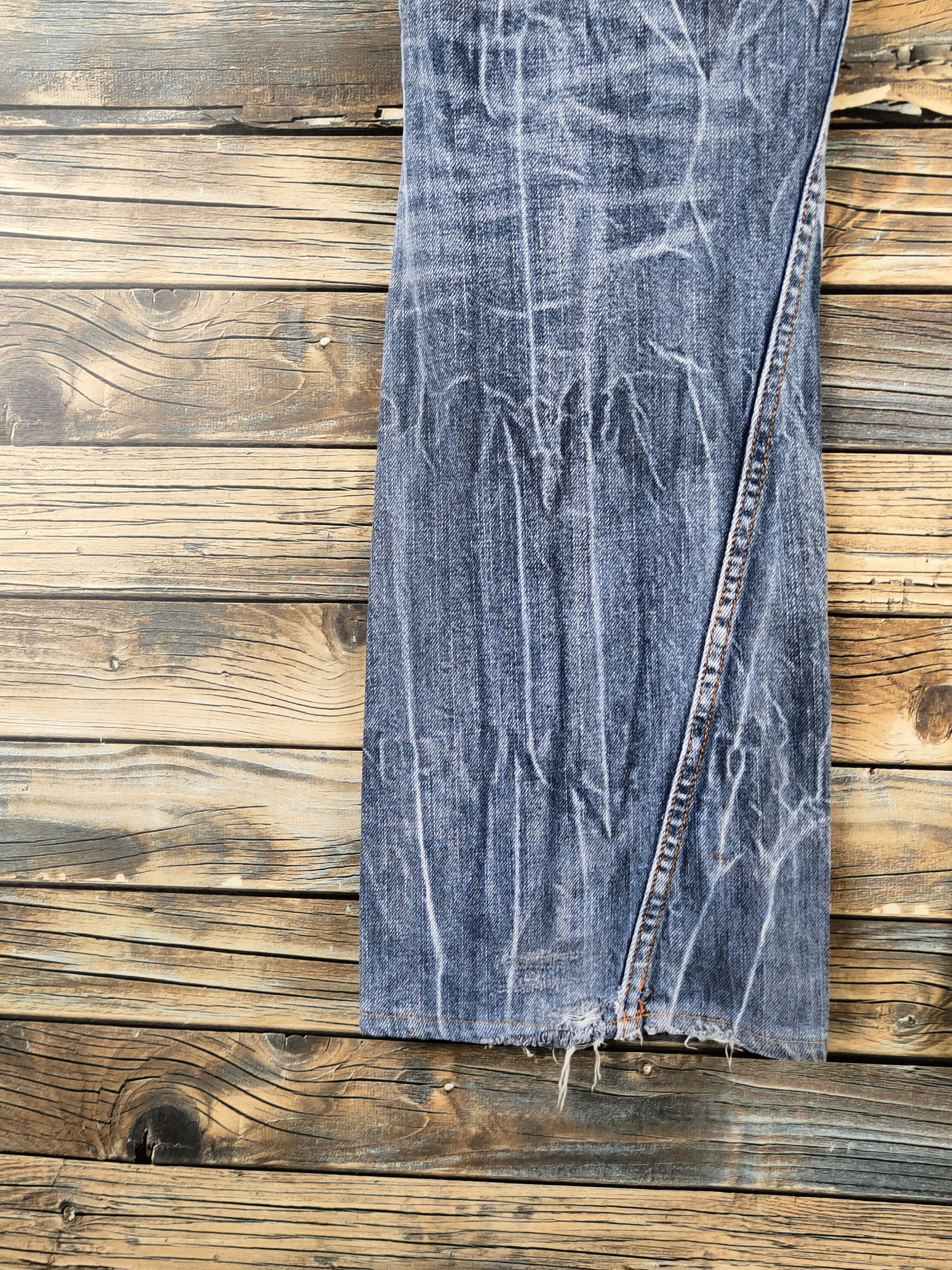 Japanese Brand DL AJ Light Blue Distressed Ripped Jeans #S2890 Size 32" / US 10 / IT 46 - 9 Thumbnail