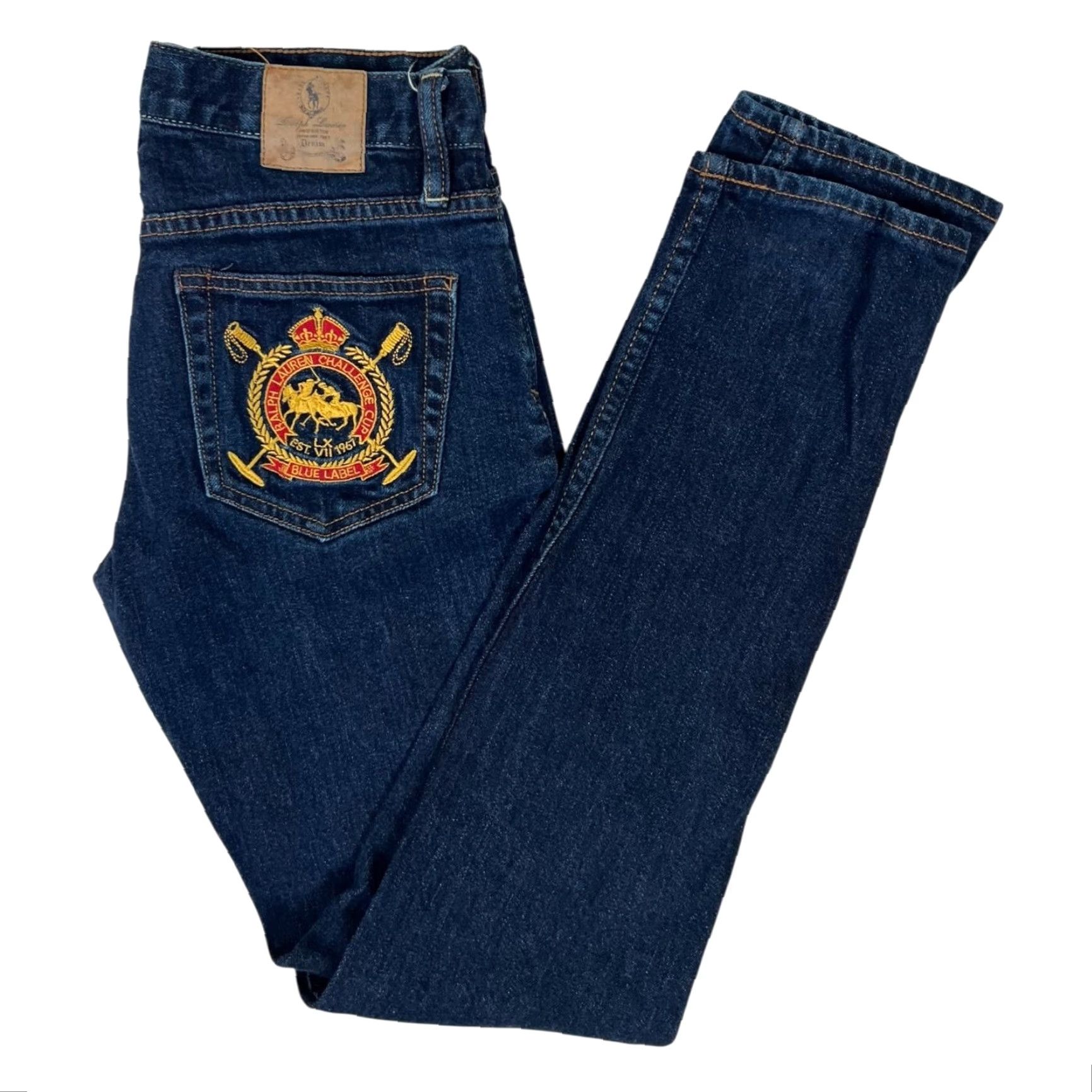 Polo Ralph Lauren Ralph Lauren Sport Jeans Womens 27 Straight Blue Dark Wash Embroidered Denim Size 27" / US 4 / IT 40 - 2 Thumbnail