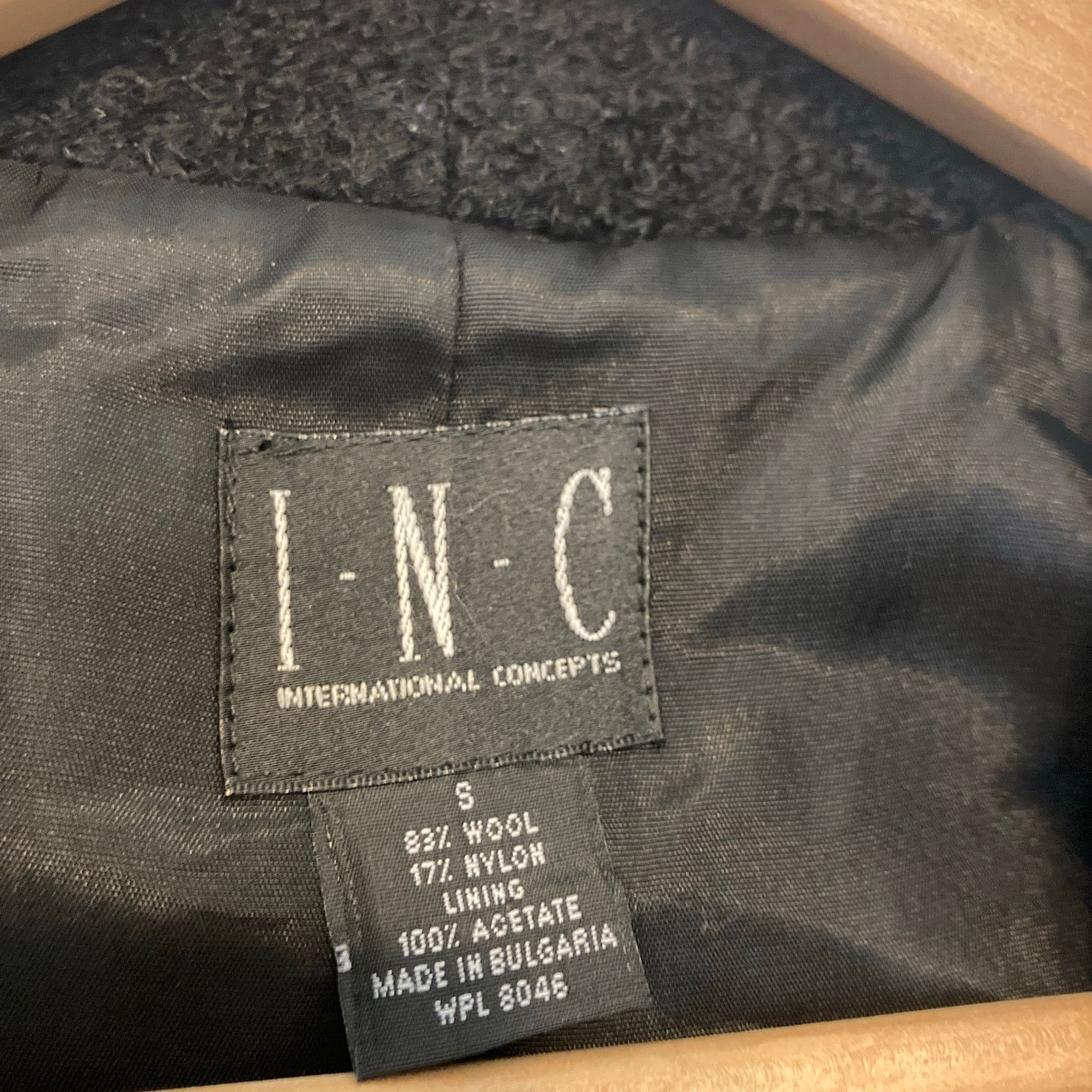 Other INC Wool Boulcé Teddy Fleece Crop Black Blazer Jacket Size S / US 4 / IT 40 - 7 Thumbnail