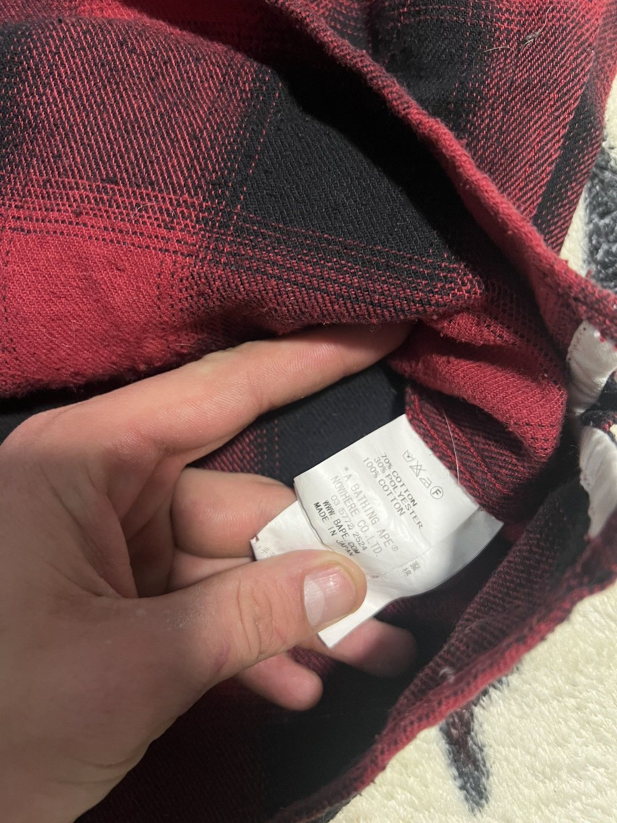 Bape BAPE Red and Black Flannel Shirt Size US M / EU 48-50 / 2 - 7 Thumbnail