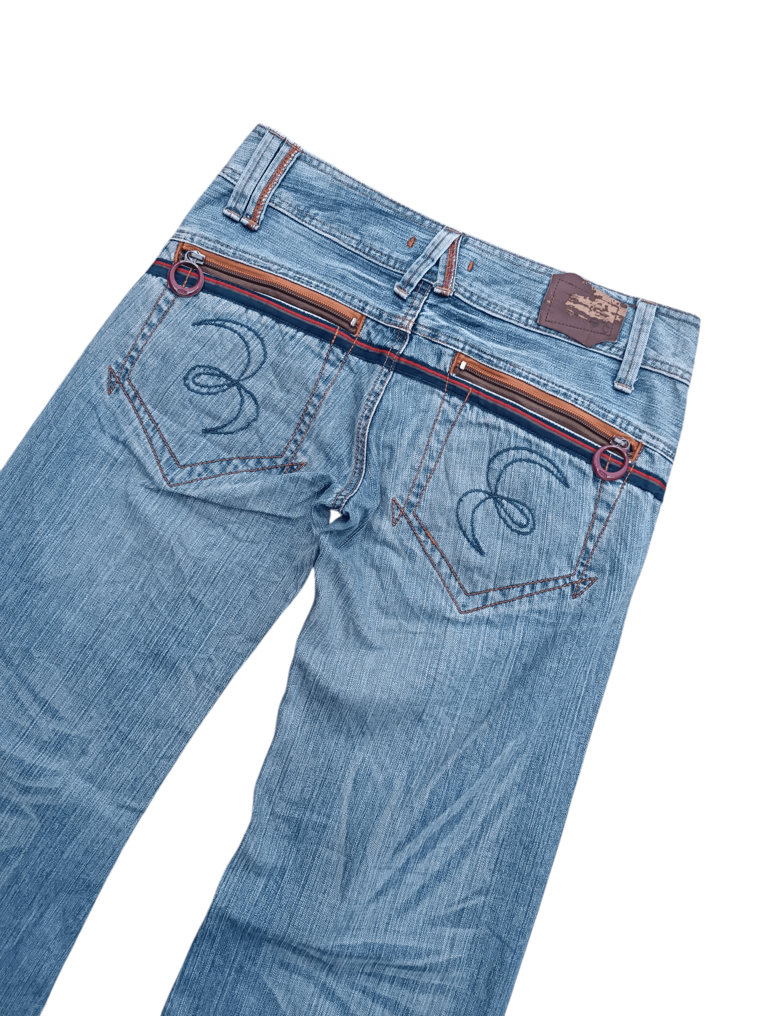Japanese Brand SUPER FLARED🔥Et Boite Whiskers Faded Low Rise Boot Cut Size US 32 / EU 48 - 18 Thumbnail