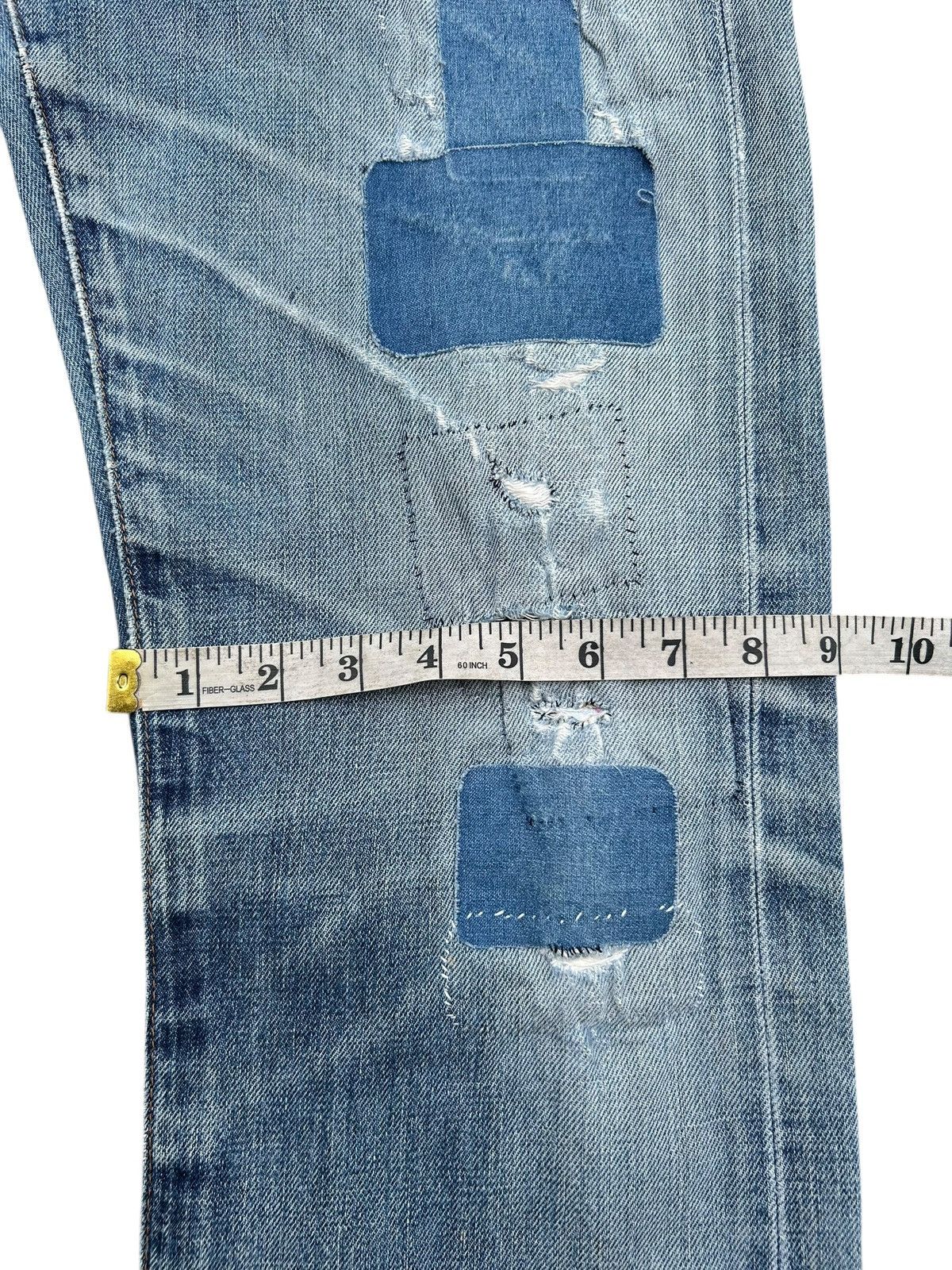 Kapital Thrashed Vintage Levis big E Selvedge Repair Denim jeans Size US 30 / EU 46 - 22 Thumbnail