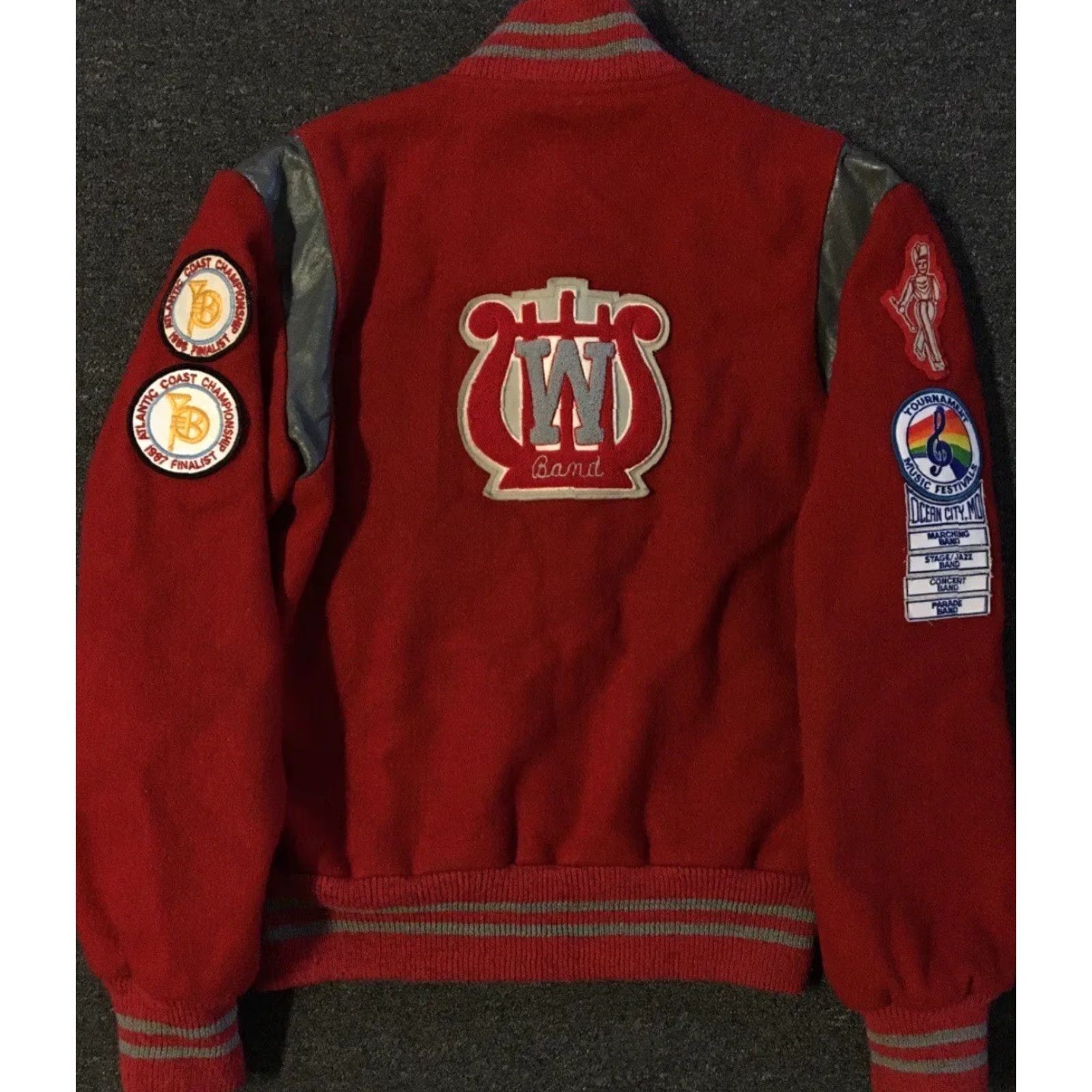 Vintage VINTAGE Varsity Jacket S Red 80s 90s Band Letterman Wool USA Chain Stitch Men Small College Football Basketball Grunge School Track Team Bomber Combo Size US S / EU 44-46 / 1 - 2 Thumbnail