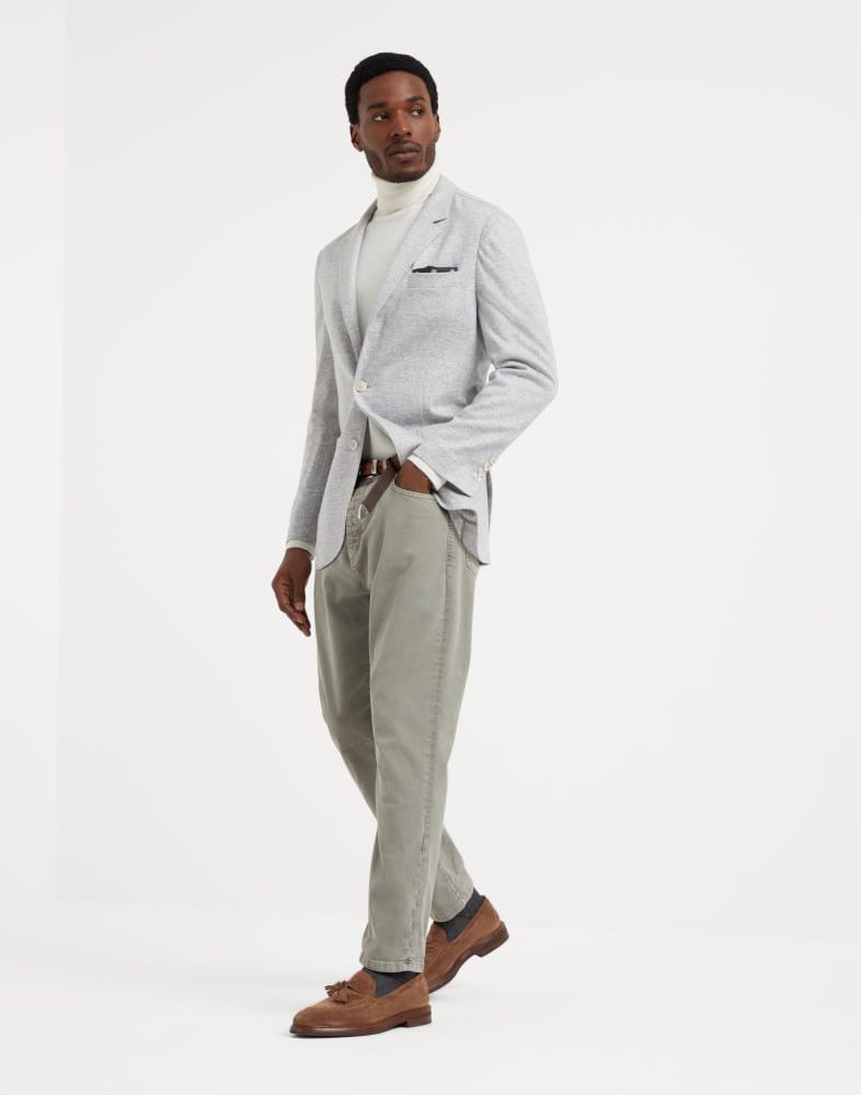 Brunello Cucinelli o1w1db10825 Cashmere Suit-Type Jacket in Grey Size US L / EU 52-54 / 3 - 3 Thumbnail