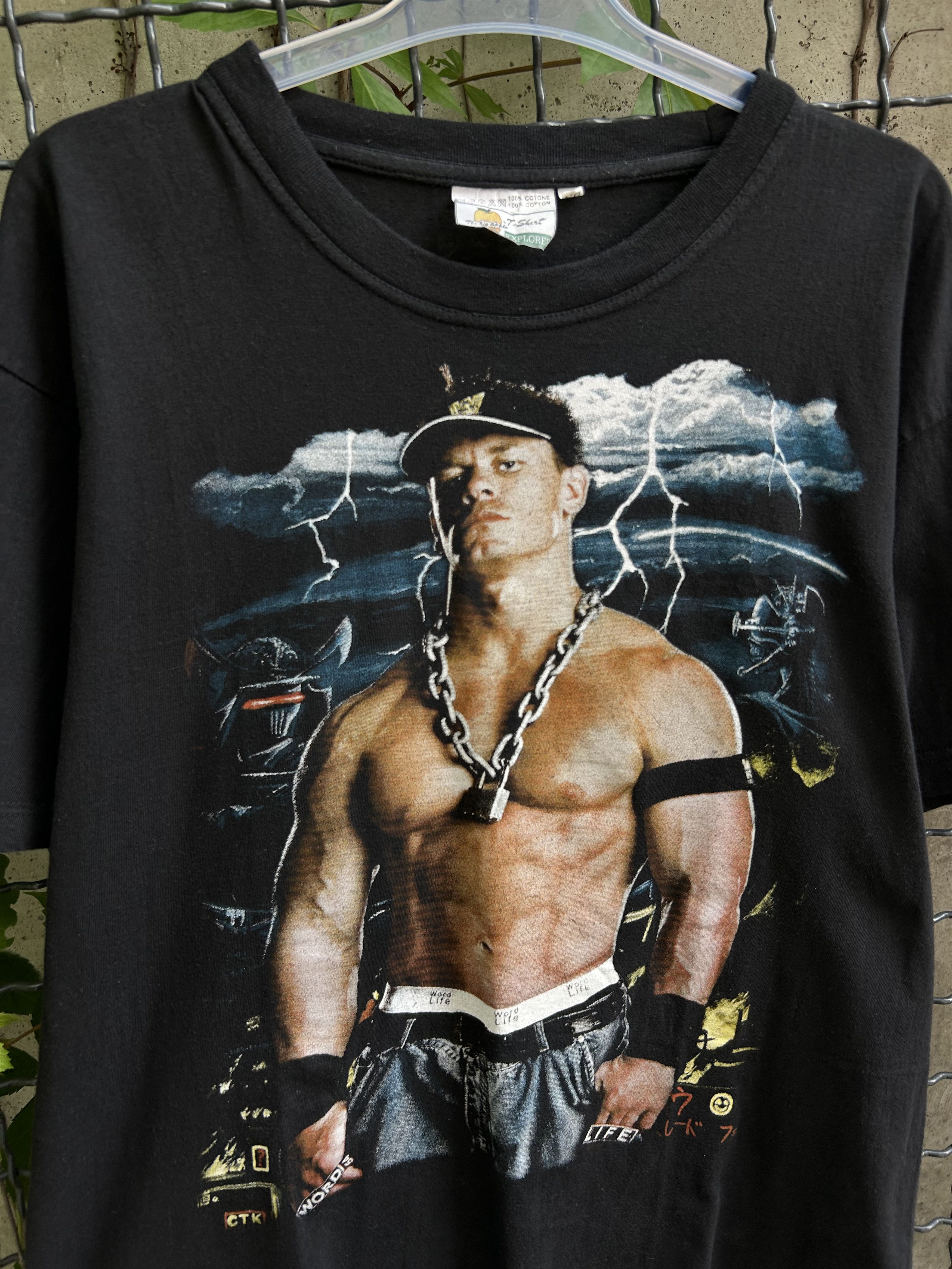 WWE Vintage 90s John Cena 54 WWE Wrestling T-shirt Size US L / EU 52-54 / 3 - 3 Thumbnail