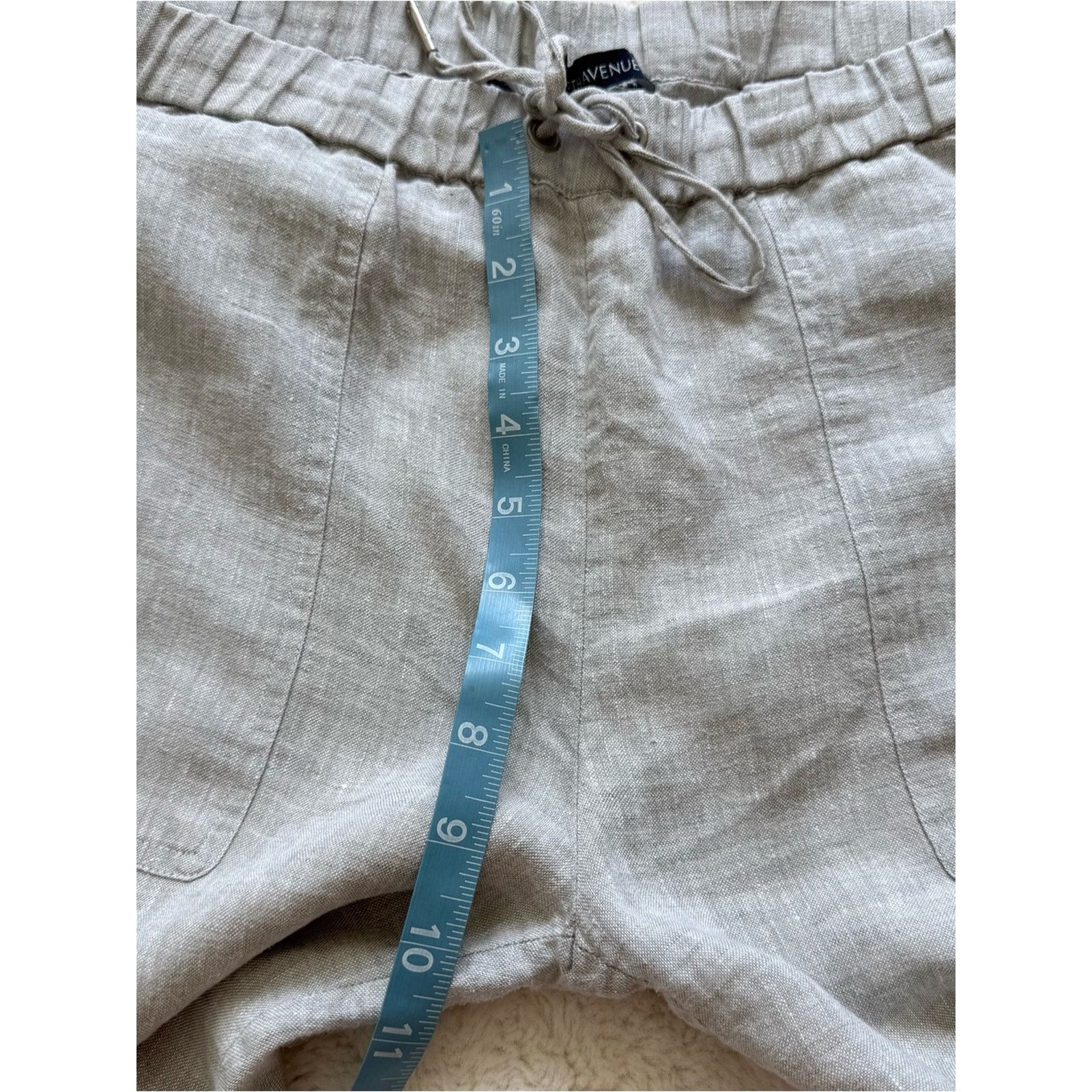 Saks Fifth Avenue Saks Fifth Avenue women grey linen pants size M Size 28" / US 6 / IT 42 - 7 Thumbnail