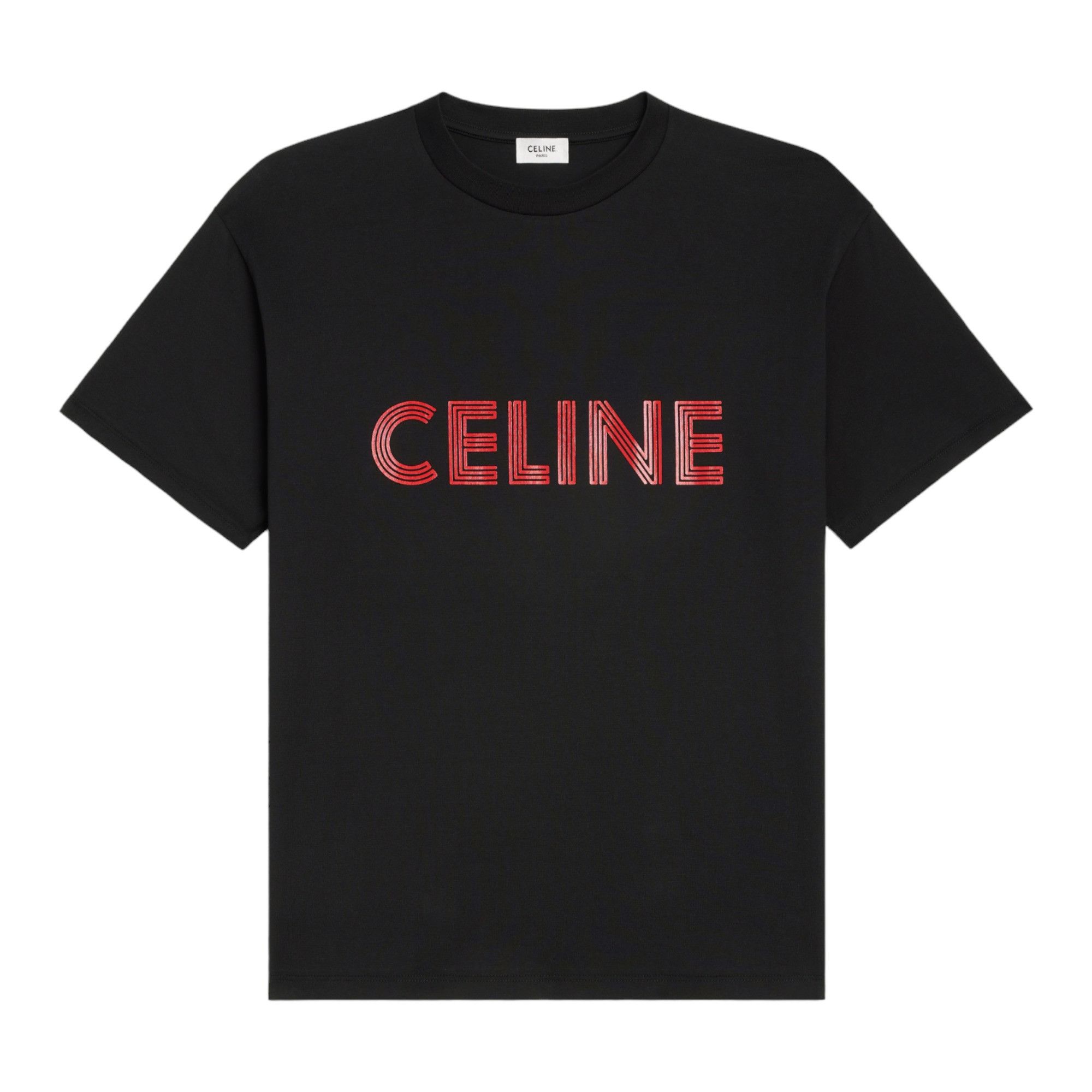 image of Celine Logo T-Shirt In Cotton Jersey in Black, Men's (Size Small)