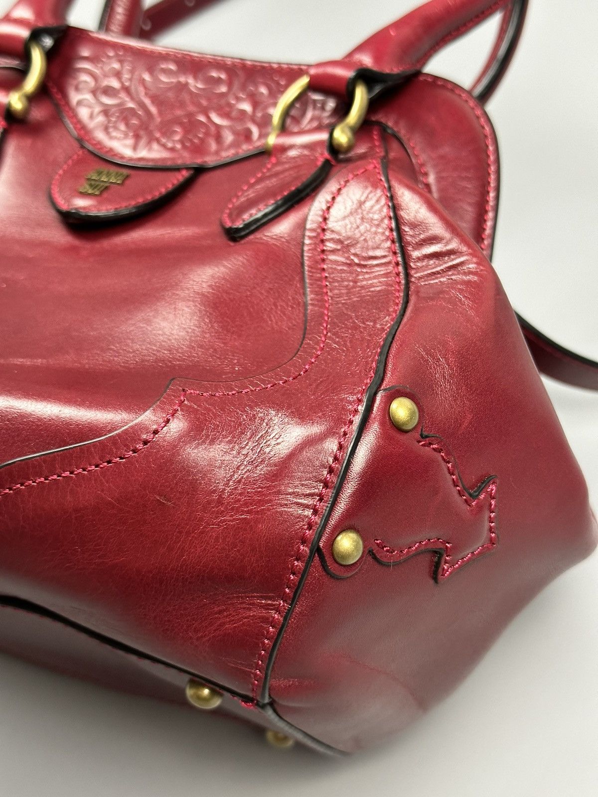 Anna Sui × Genuine Leather ❤️Rare❤️Chrome Hearts Inspired Anna Sui Red Cherry Leather Bag Size ONE SIZE - 10 Thumbnail