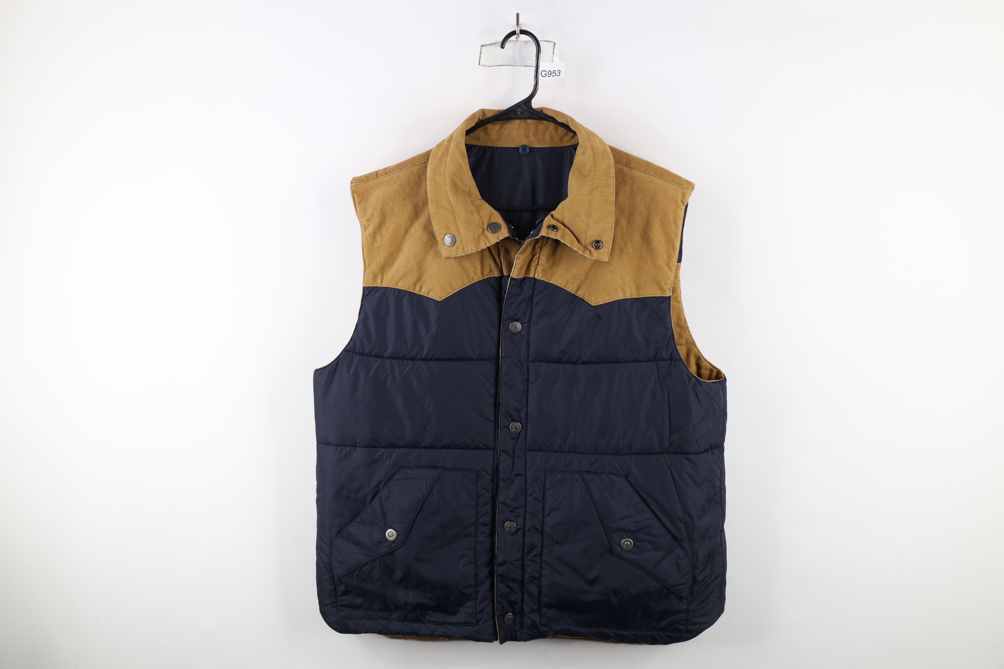 Nautica × Vintage Vintage 90s Nautica Reversible Corduroy Puffer Vest Jacket Size US XL / EU 56 / 4 - 1 Thumbnail