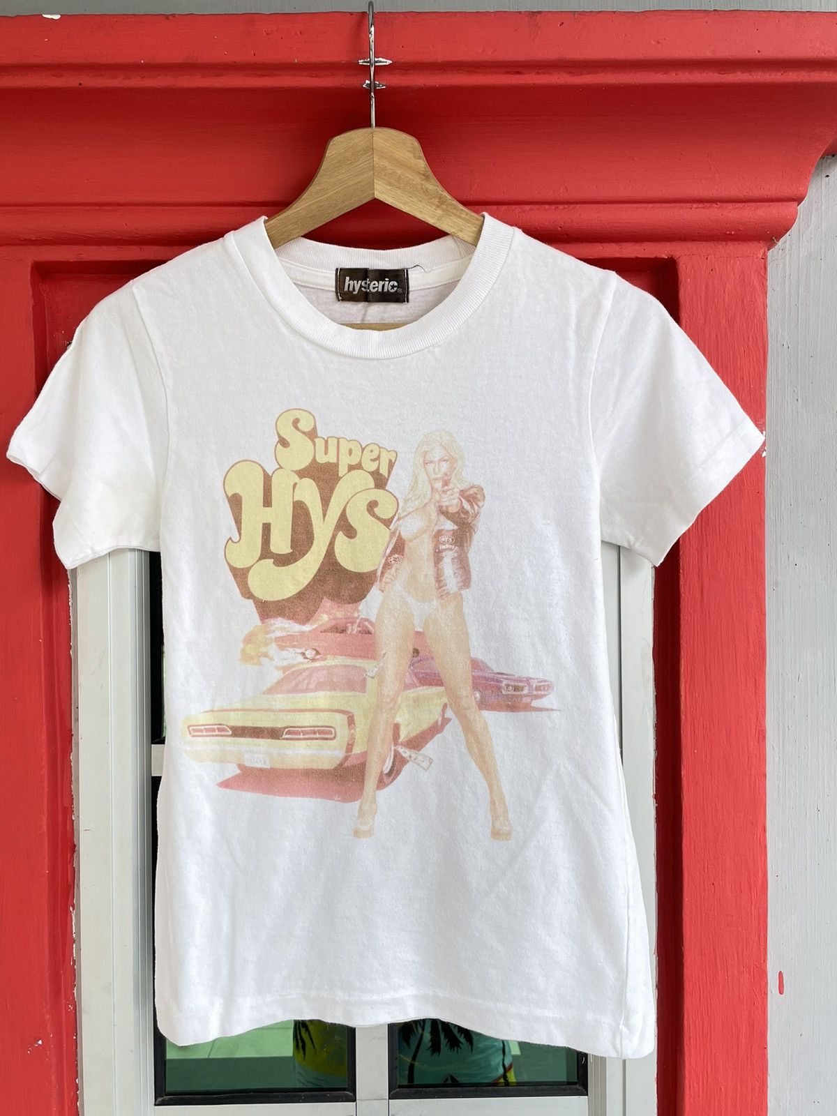 image of 90's Hysteric Glamour Super Hys Movie Tshirt in White, Women's (Size Small)