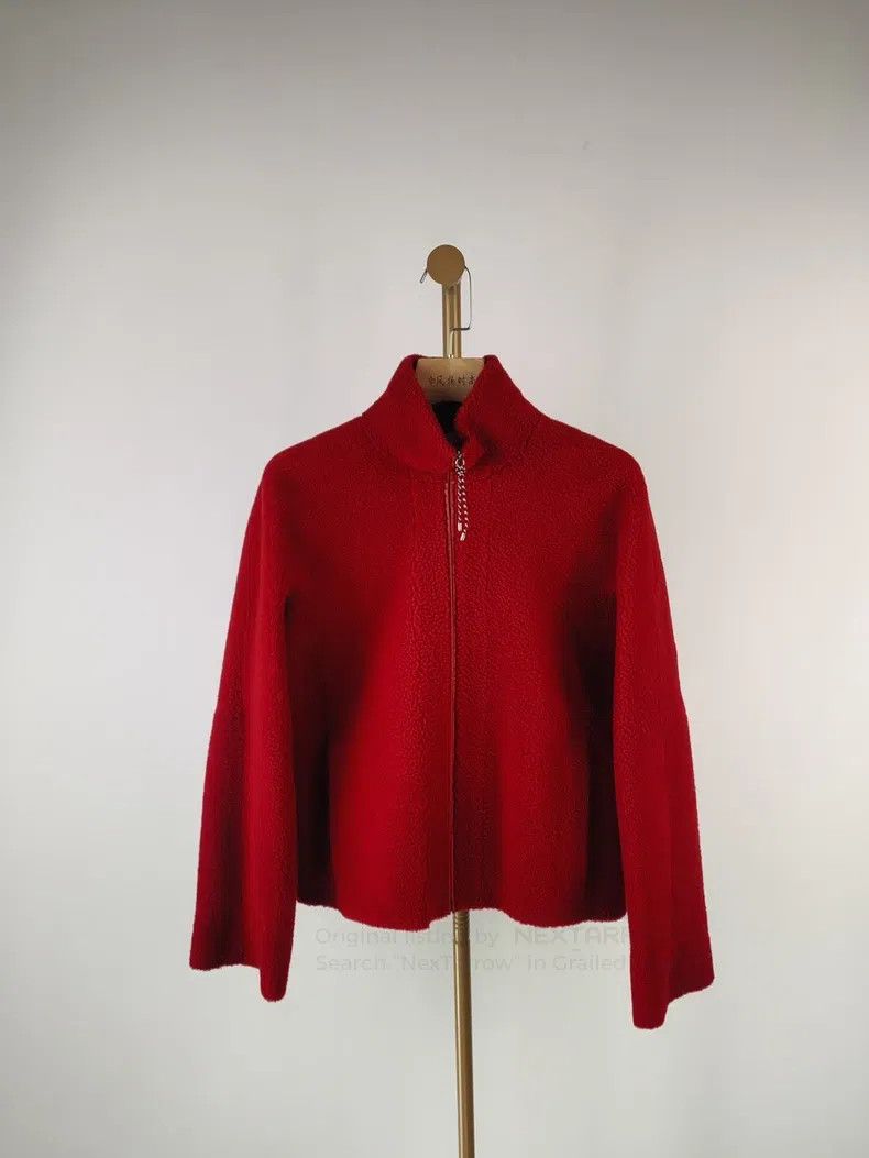 Hermes Hermes Red Leather and Fur Short Jacket Size XXS / US 00 / IT 34 - 1 Thumbnail
