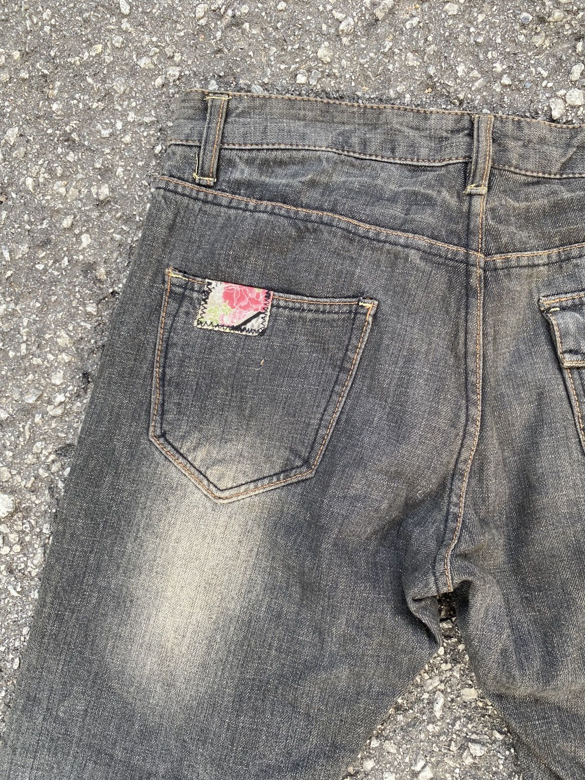 If Six Was Nine × Japanese Brand × Le Grande Bleu (L.G.B.) Flare Vintage Steen Blue Patchwork Distressed Denim Size US 31 - 11 Thumbnail