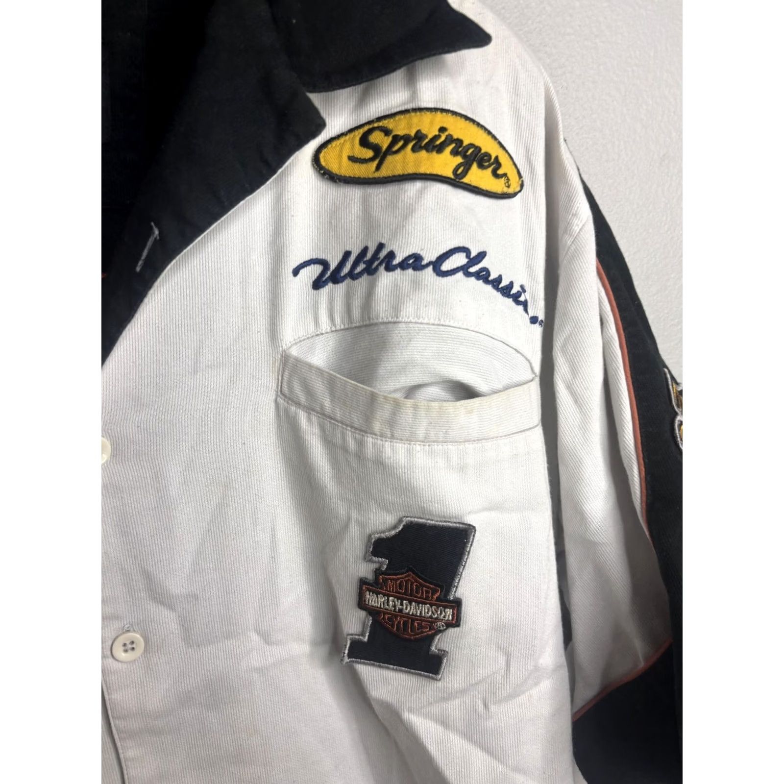 Harley Davidson Harley-Davidson Shirt Mens Large Black White Embroidered Button Front Biker Size US L / EU 52-54 / 3 - 3 Thumbnail