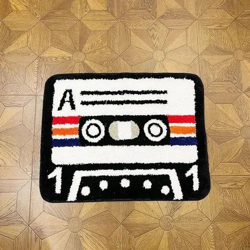 Japanese Brand Retro Inspired Plush Tufted Area Rug Cassette Tape Size ONE SIZE - 2 Thumbnail