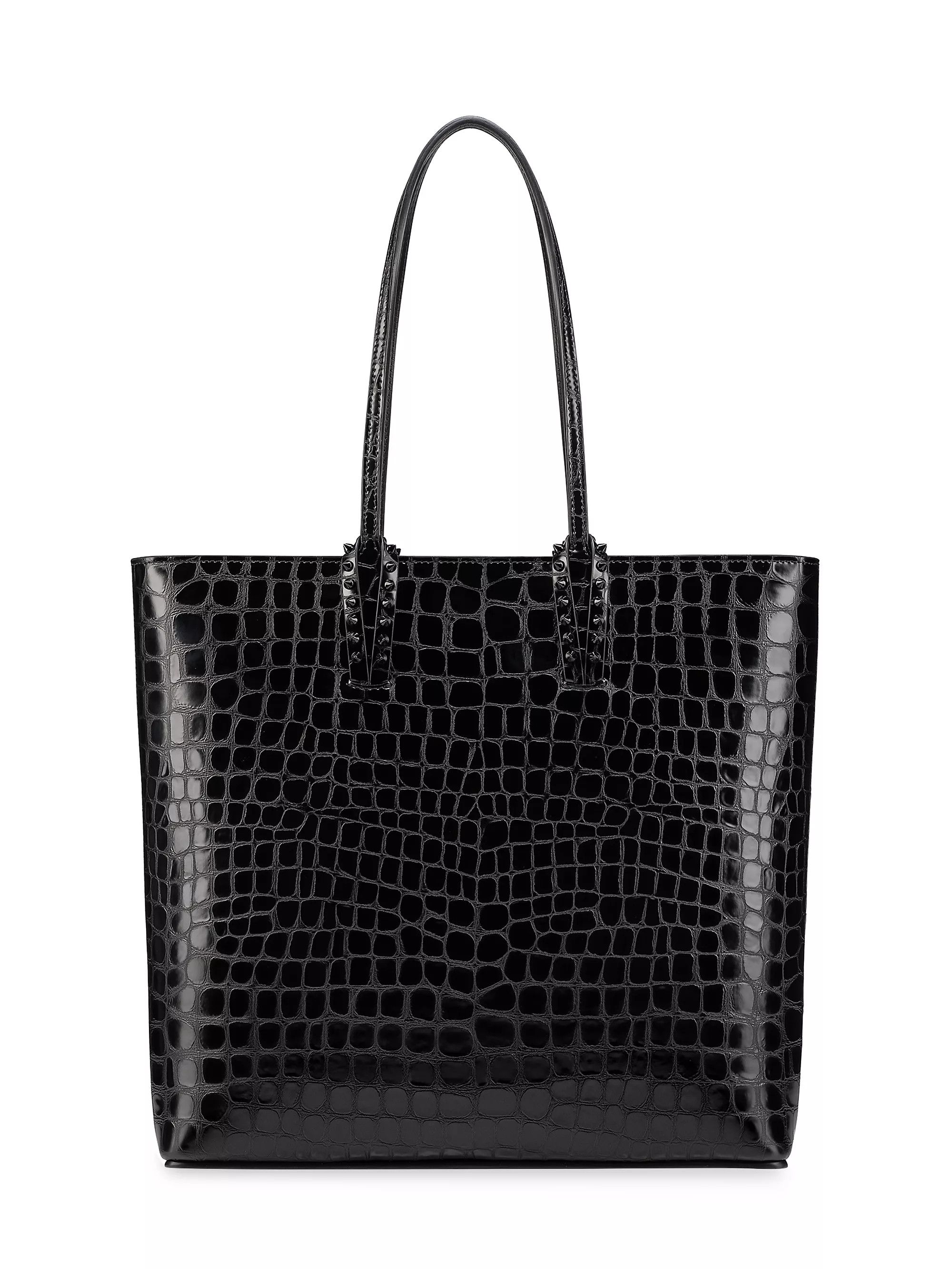 Christian Louboutin oc11z0126 Size: OS/Cabata Zipped Embossed Tote Bag in Black Size ONE SIZE - 1 Thumbnail