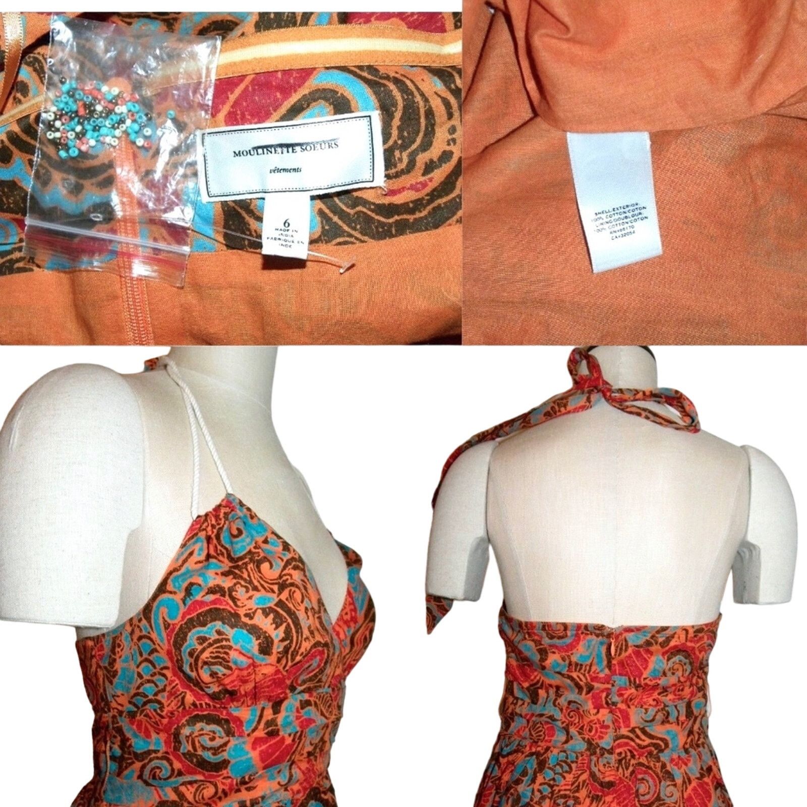 Anthropologie Moulinette Souers Batik Halter Dress | ANTHROPOLOGIE | Sz 6 Size M / US 6-8 / IT 42-44 - 4 Thumbnail
