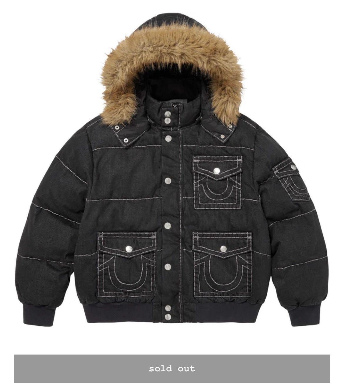 Supreme × True Religion Size Large Supreme x True Religion Puffer Jacket Black Size US L / EU 52-54 / 3 - 2 Thumbnail