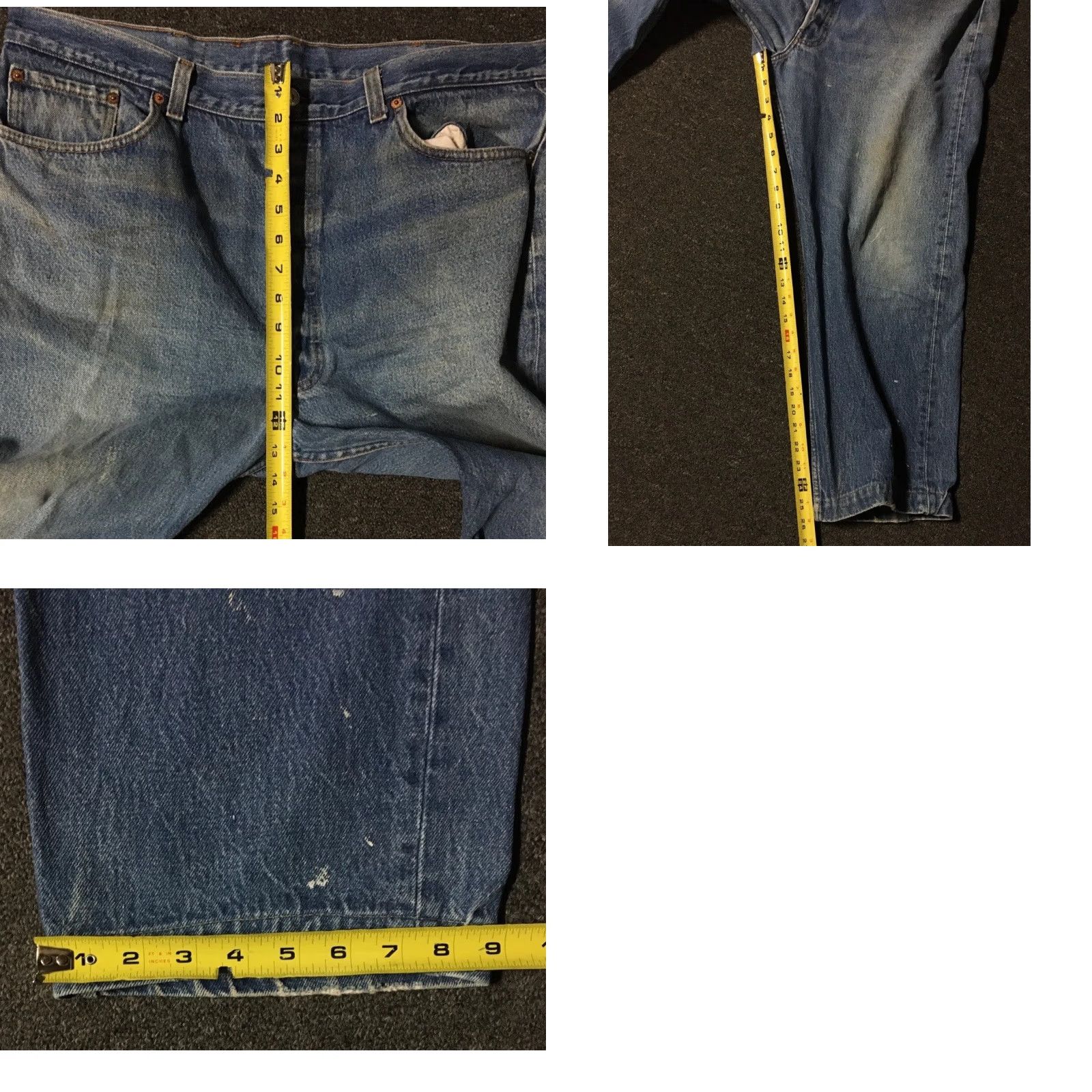 Levi's VINTAGE Levi's 501 Jeans Mens Denim Blue 39/26 Button Fly Distressed Faded Grunge 80s 90s USA 501 Model Straight Regular Mar 40 40s? Size US 40 / EU 56 - 9 Thumbnail