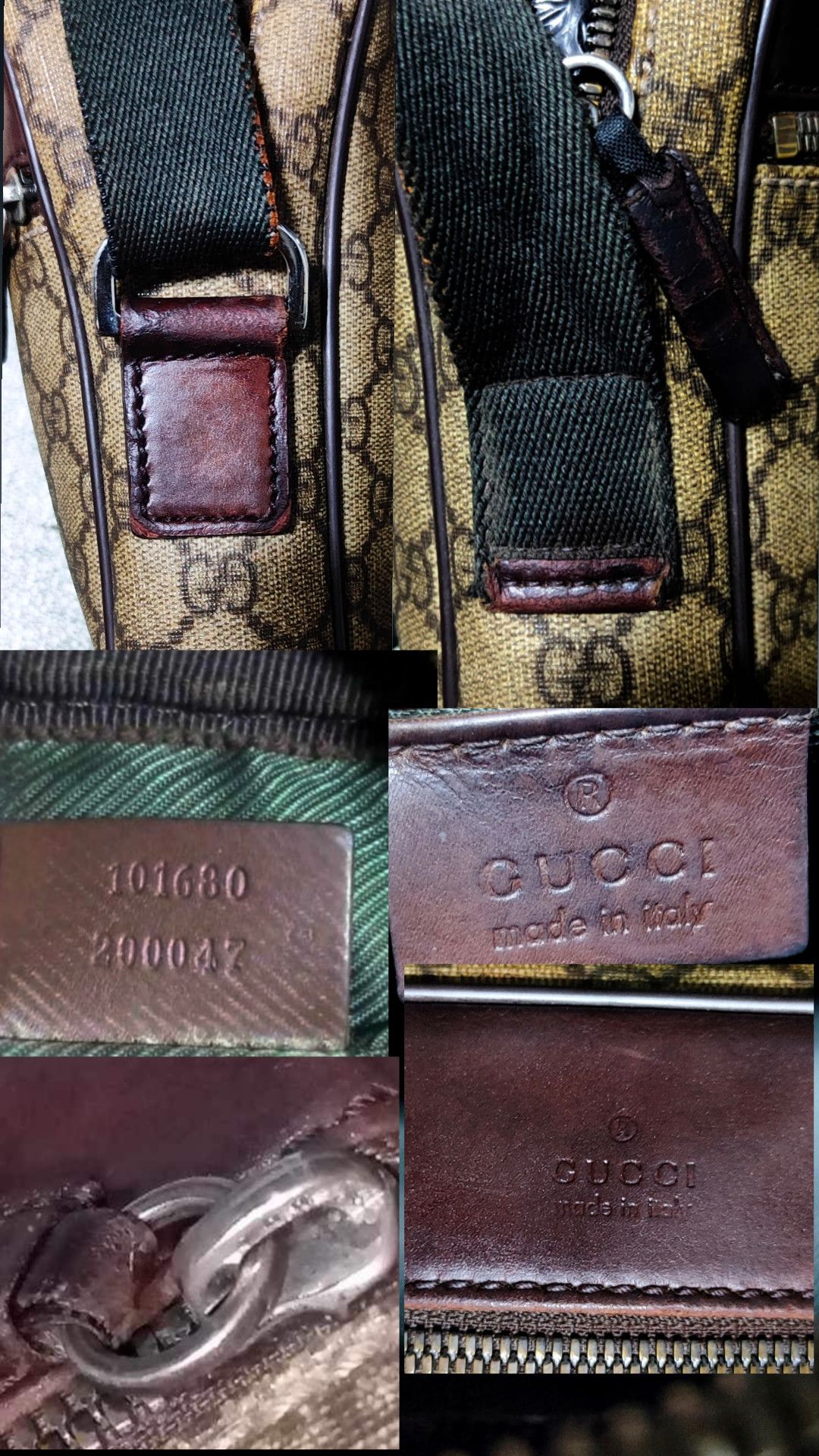 Gucci Gucci Beige/Ebony GG Coated Canvas and Leather Crossbody Bag Size ONE SIZE - 9 Thumbnail