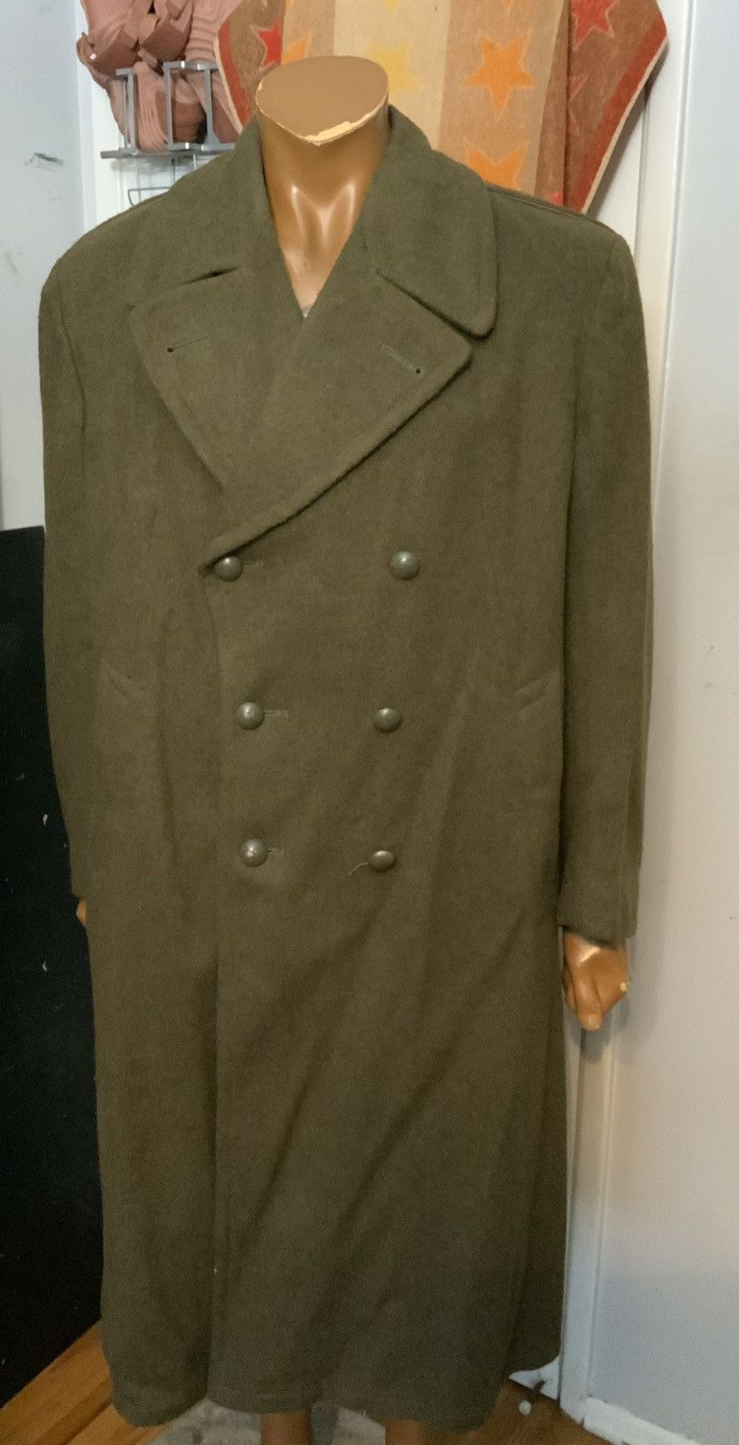 Vintage Vintage 40s 50s WWII Era French Military Wool Coat Overcoat Size US S / EU 44-46 / 1 - 8 Thumbnail