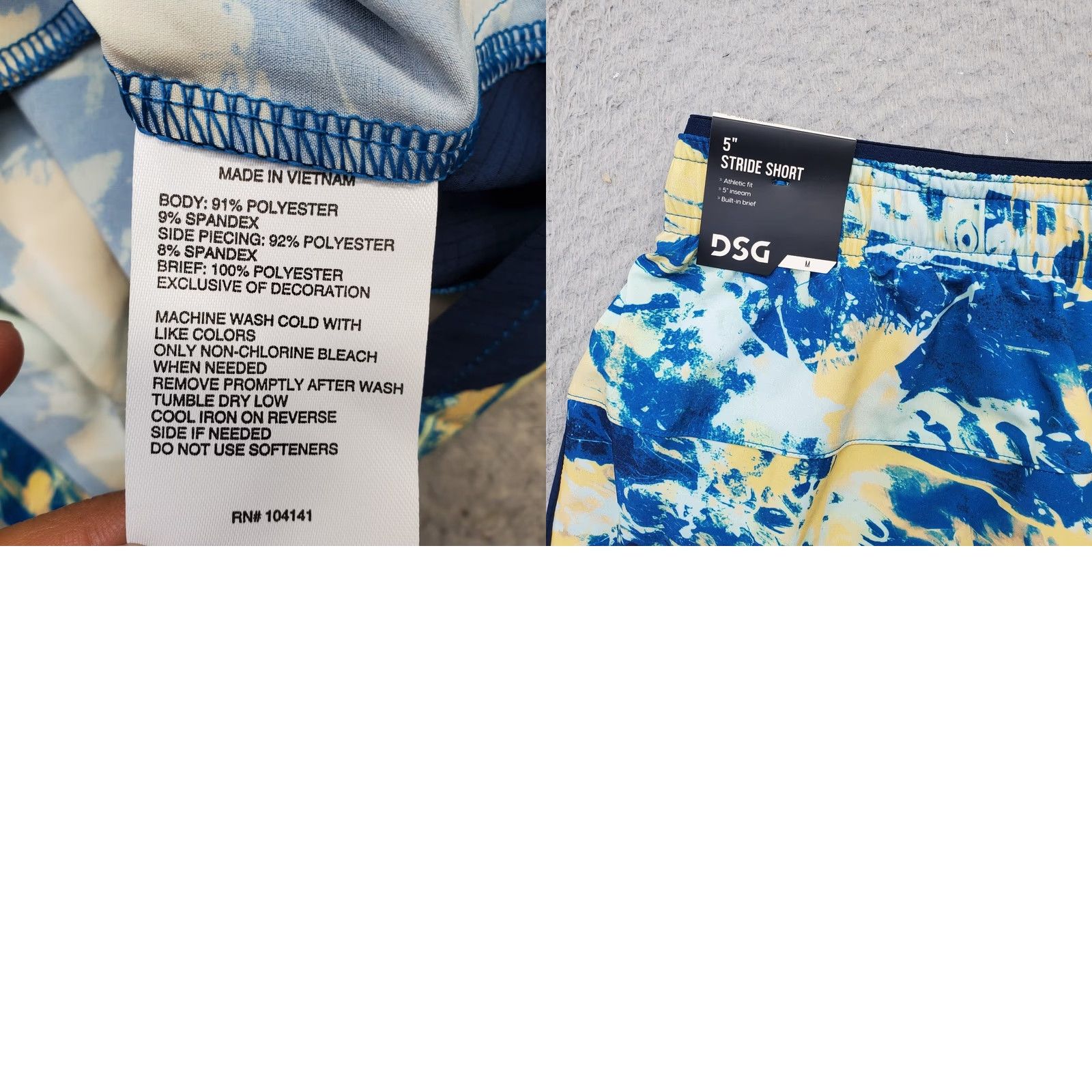 Vintage DSC Stride Shorts Mens M Multi Tie Dye Athletic Fit Stretch Brief Lined Pull On Size US 31 - 8 Thumbnail