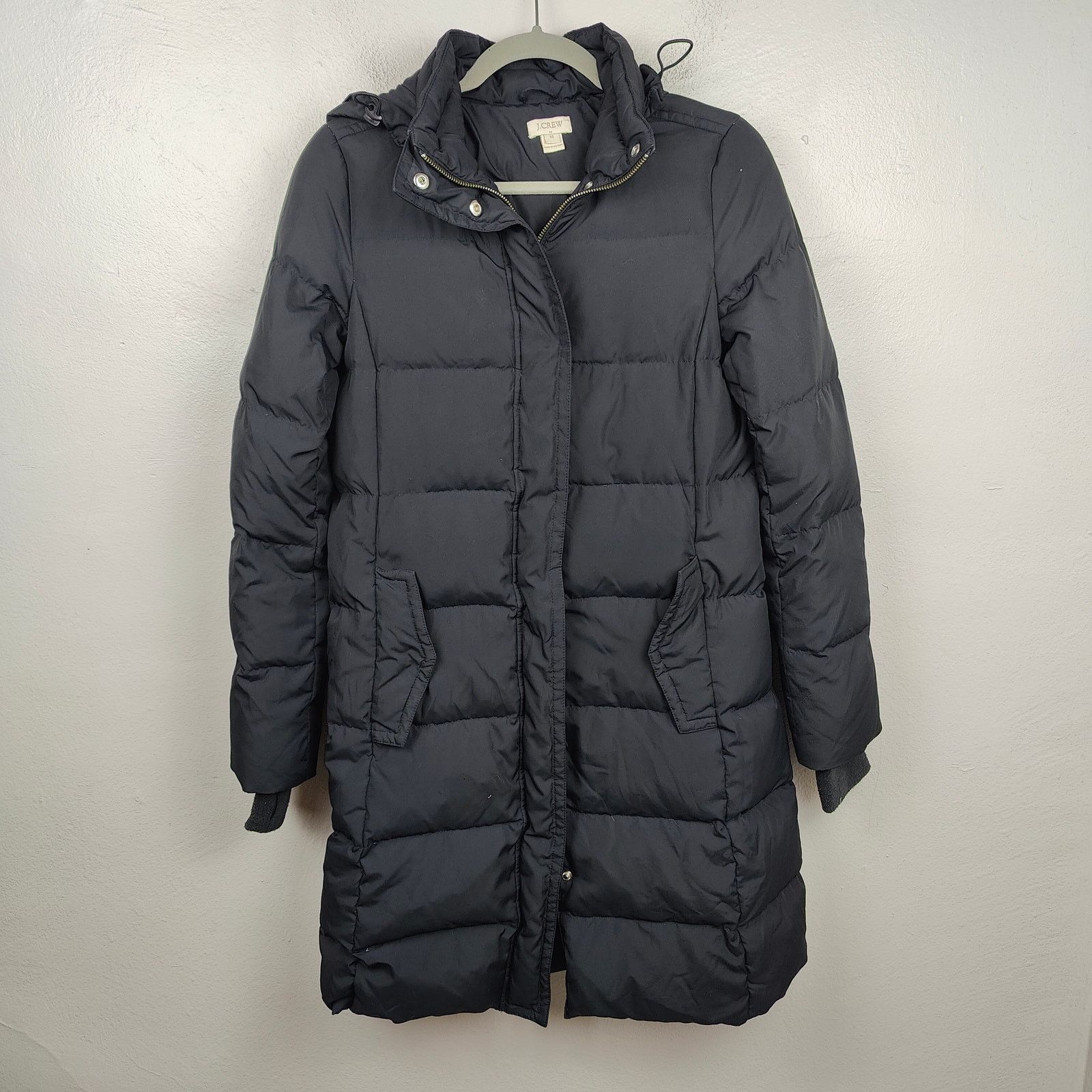J.Crew J. Crew Long Down Puffer Coat Womens XS Black Removable Hood Size XS / US 0-2 / IT 36-38 - 1 Thumbnail