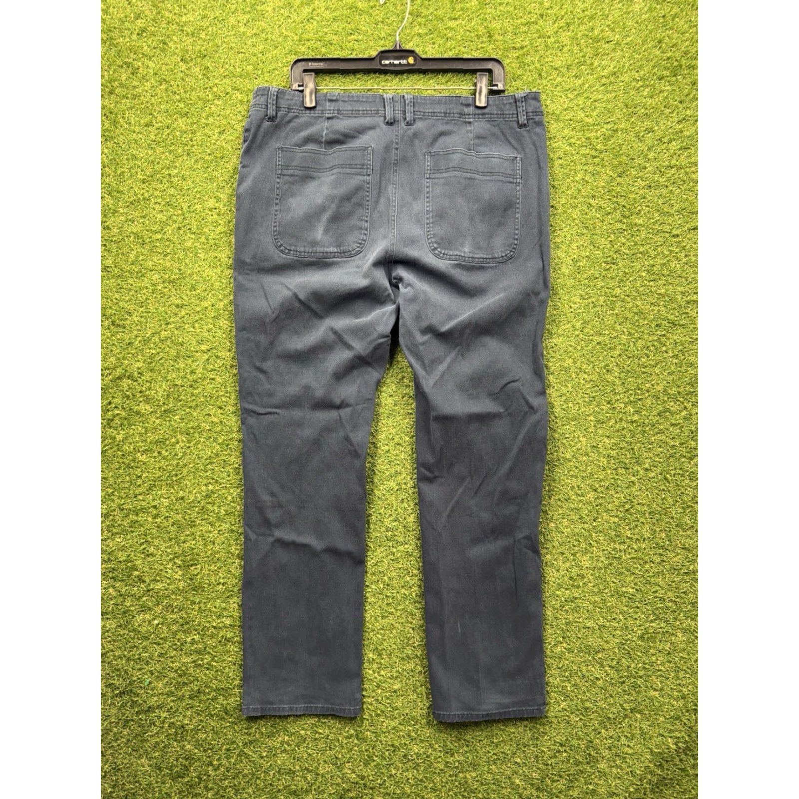 Frye FRYE Double Knee Jeans Mens 36x32 Mid-Rise Khaki Canvas Straight Leg Workwear Size US 36 / EU 52 - 2 Thumbnail