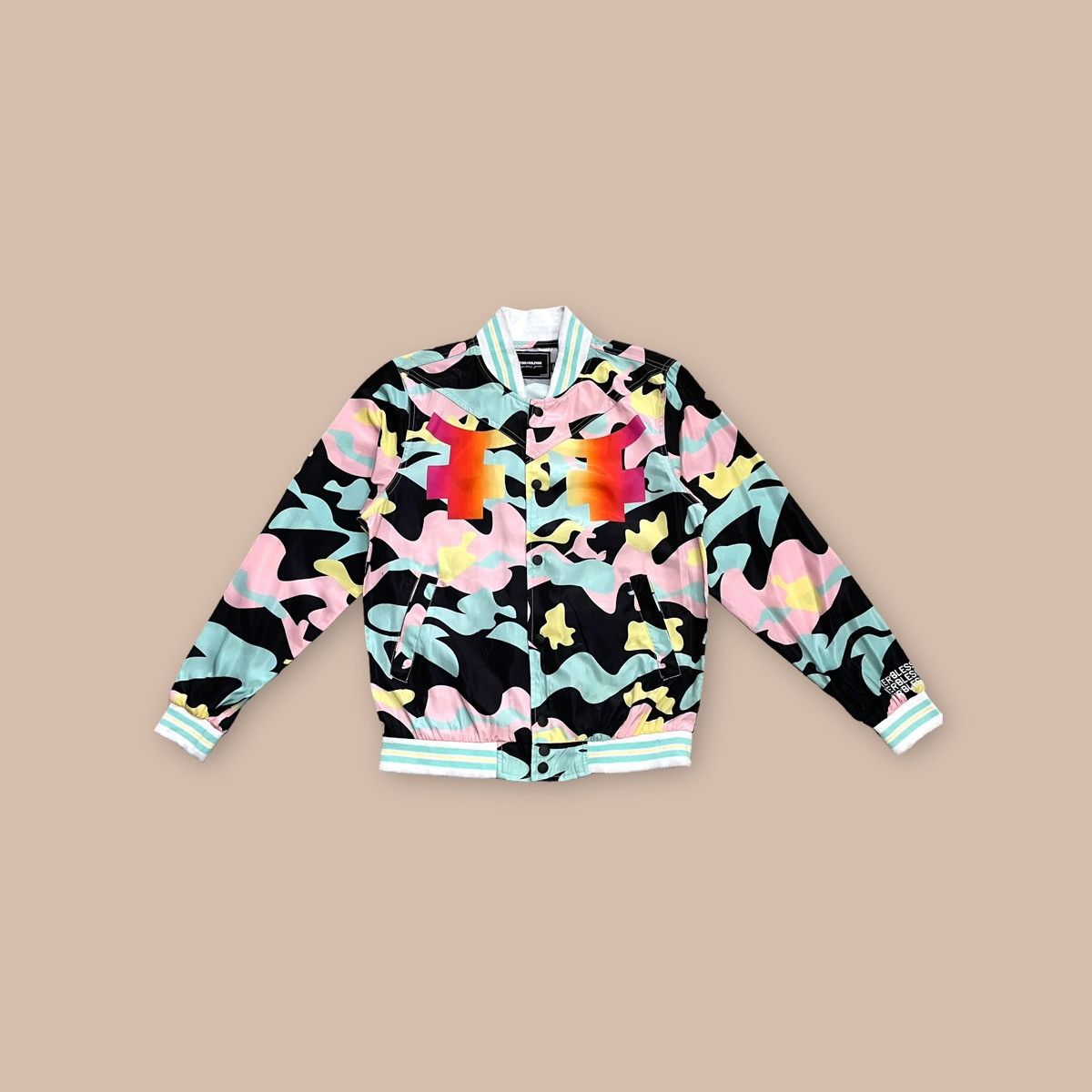 Pink Dolphin Multi Camo Varsity Jacket