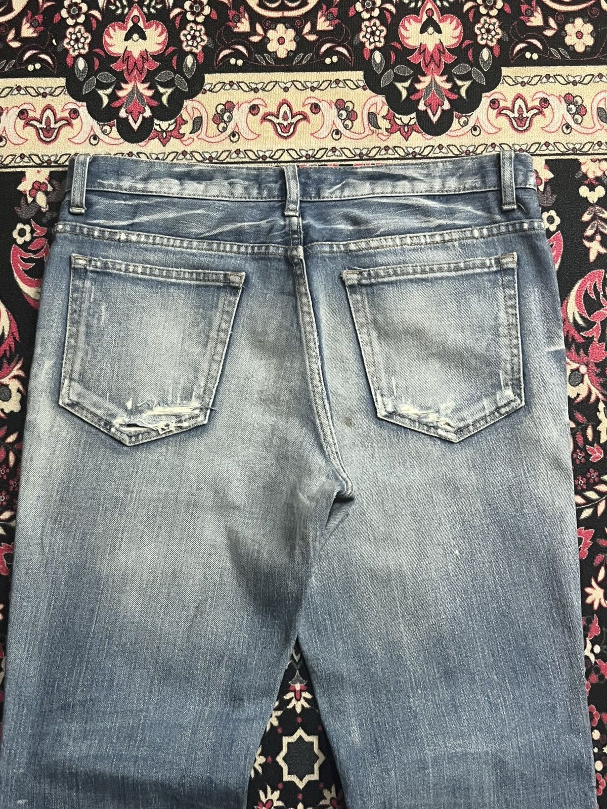 Lounge Lizard ⚡️Slim Straight⚡️Lounge Lizard Distressed Paint Splatter Jeans Size US 31 - 9 Thumbnail