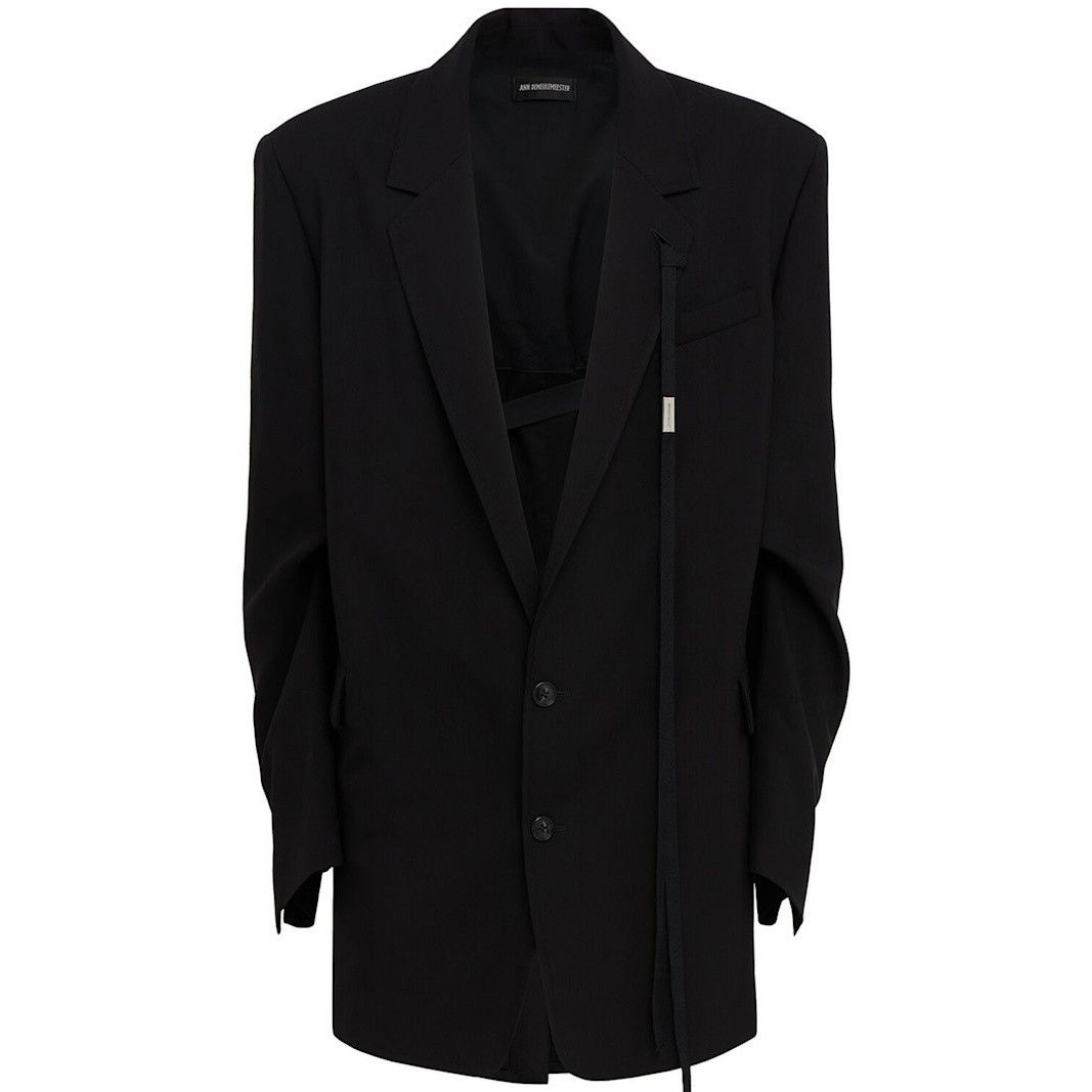 Ann Demeulemeester ANN DEMEULEMEESTER Anthoon High Comfort Black Blazer Jacket Size US M / EU 48-50 / 2 - 1 Thumbnail