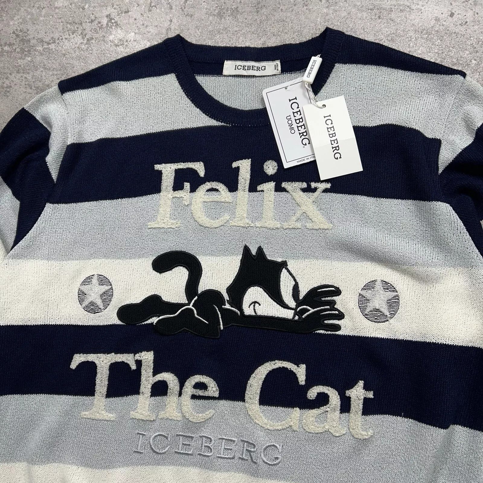 Iceberg × Vintage DEADSTOCK ICEBERG FELIX THE CAT KNIT SWEATER RAYON ACRYLIC Size US S / EU 44-46 / 1 - 2 Thumbnail