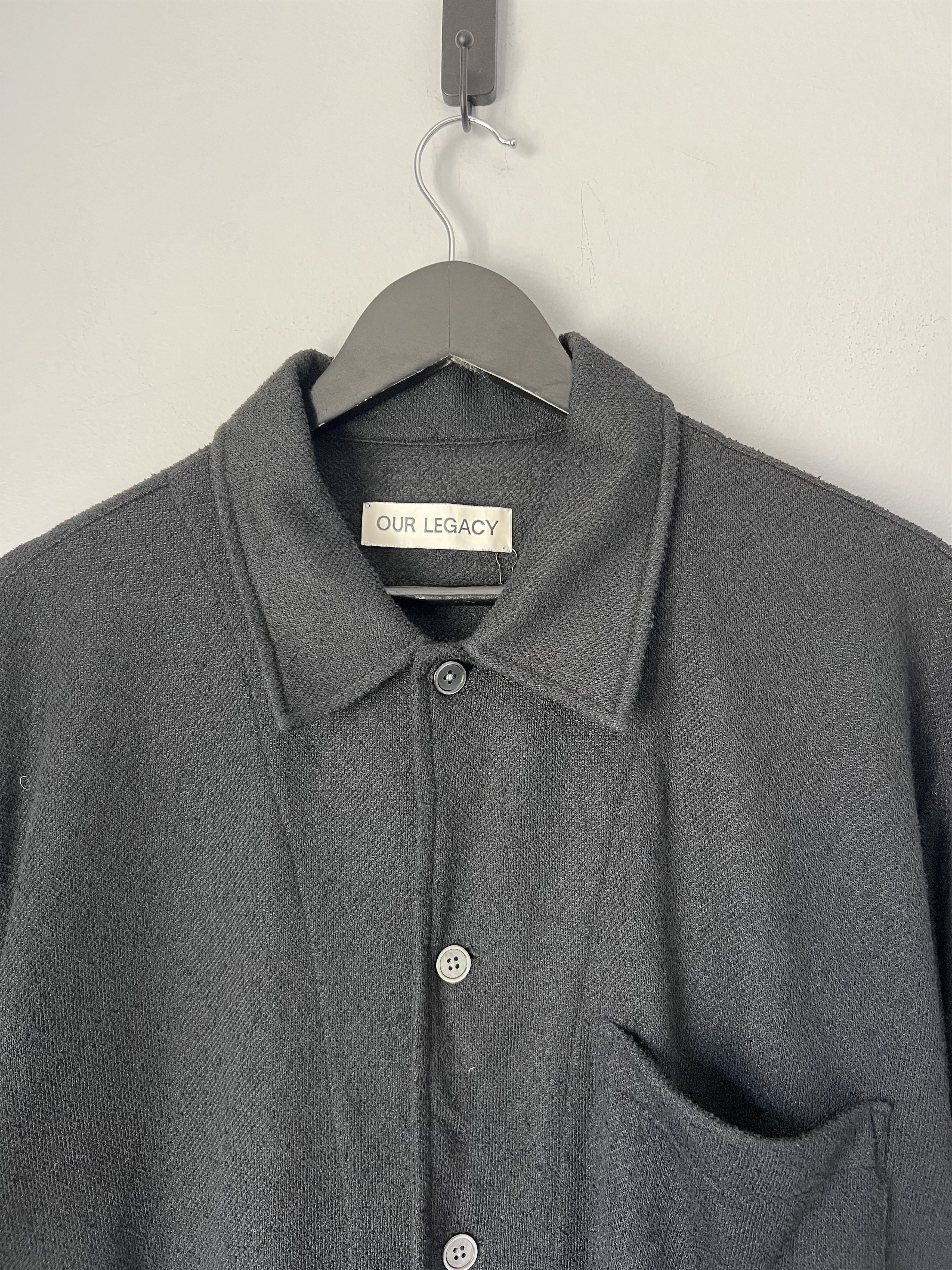 Our Legacy Our Legacy Box Shirt in Black Boucle Size US M / EU 48-50 / 2 - 2 Thumbnail