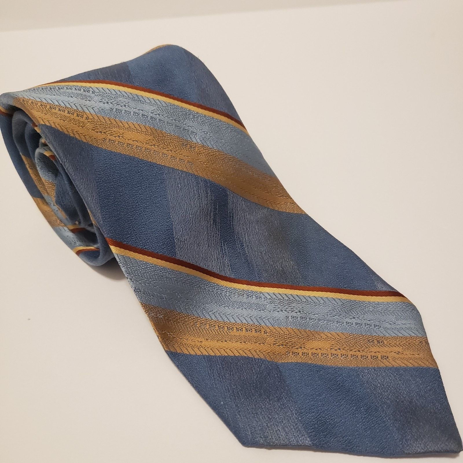 0 Bonds B Men's Powder Blue Diag Striped Tie3.75"wX55"#48R. Size 26 - 5 Thumbnail