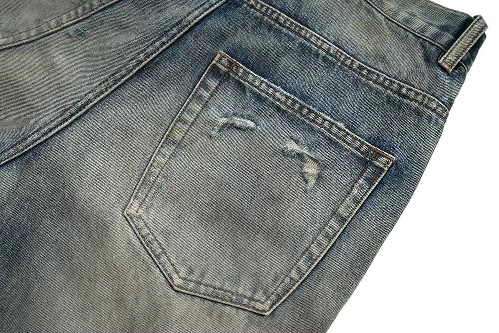 Japanese Brand × Vintage Streetwear Washed Dirty Baggy Blue Jean Size US 32 / EU 48 - 9 Thumbnail