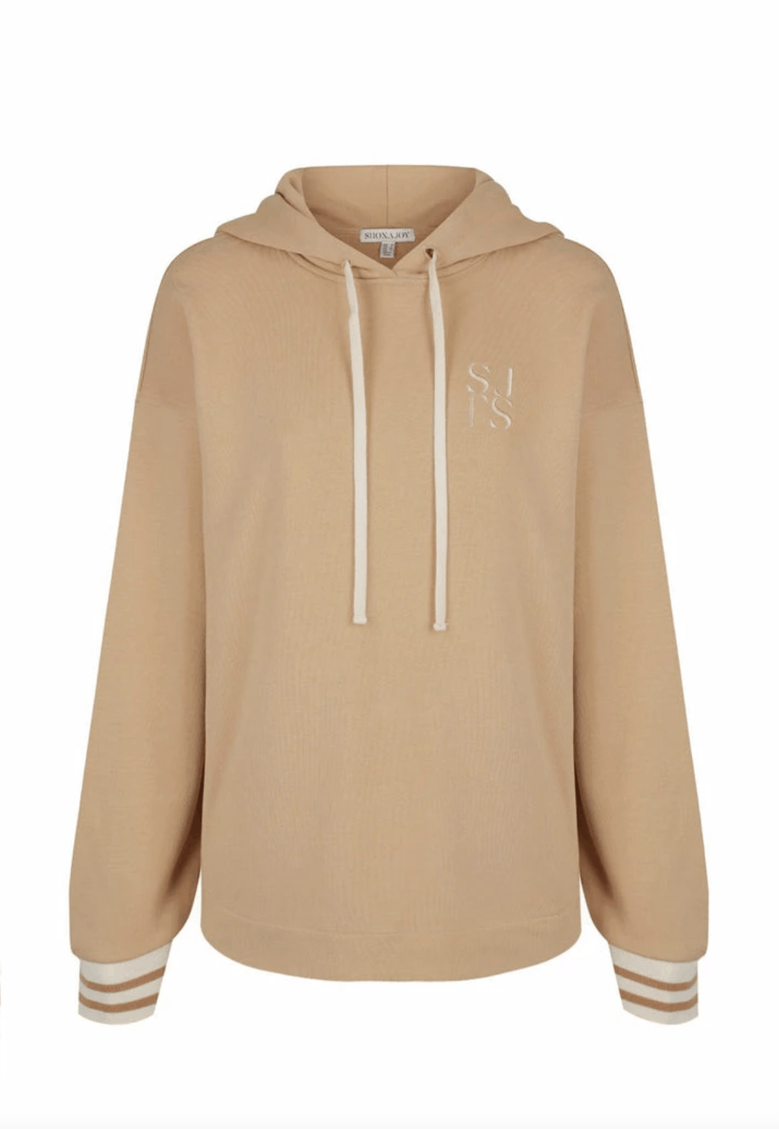 Shona Joy Shona Joy Top SJ Logo Curved HEM Hoodie Tan Size M / US 6-8 / IT 42-44 - 1 Thumbnail
