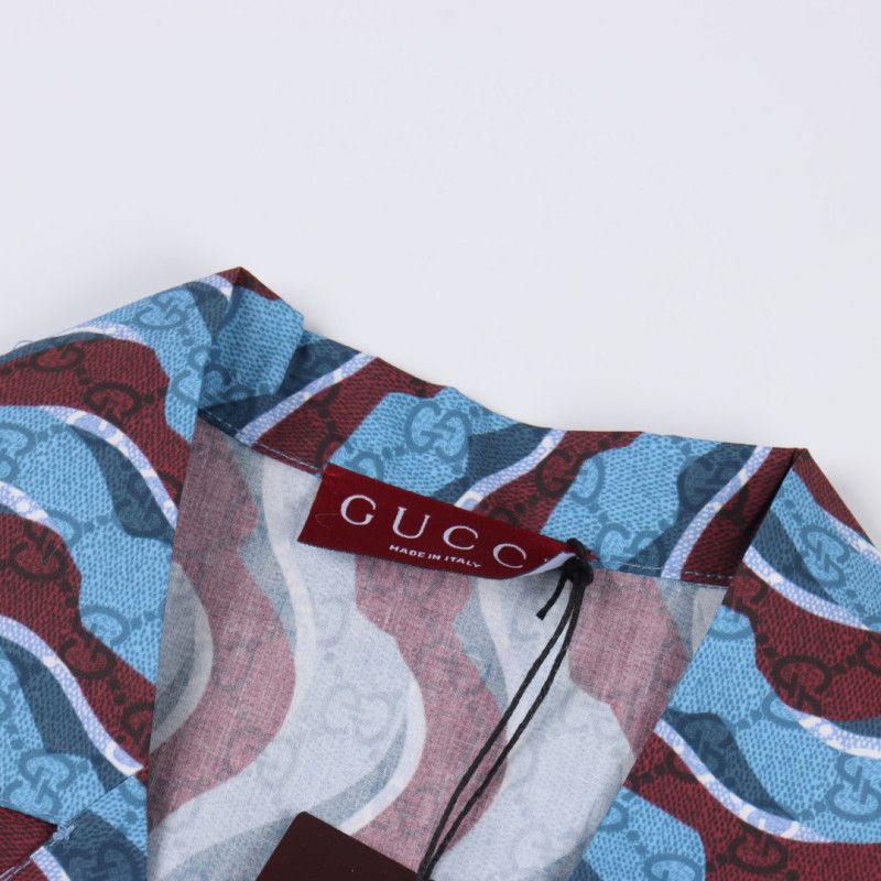 Gucci o1loc1c0226 794907 Printed Cotton Poplin Shirt in Multicolor Size US M / EU 48-50 / 2 - 5 Thumbnail