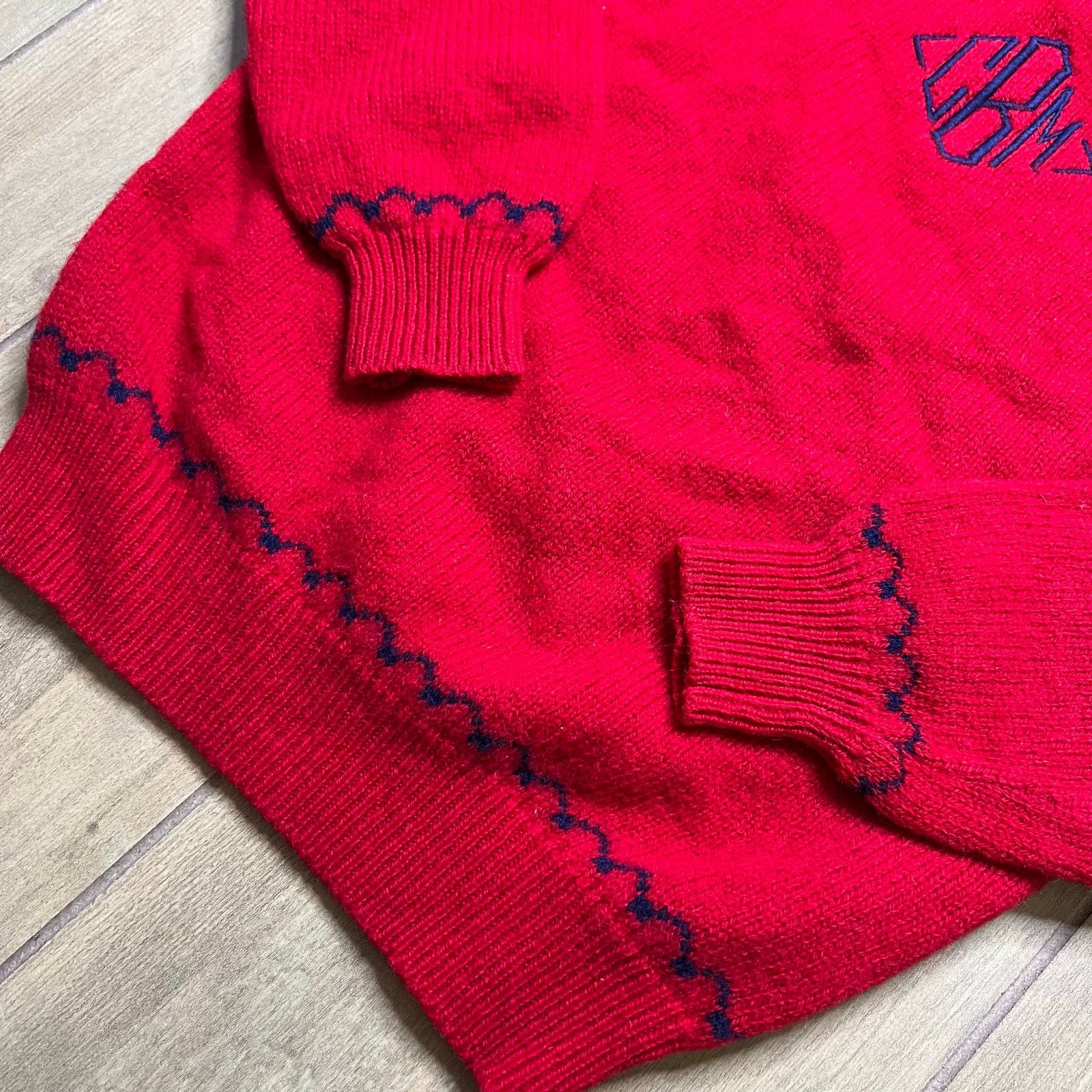 Vintage Vintage Lands’ End Red Wool Sweater Womens M Monogram CBM Size M / US 6-8 / IT 42-44 - 8 Thumbnail