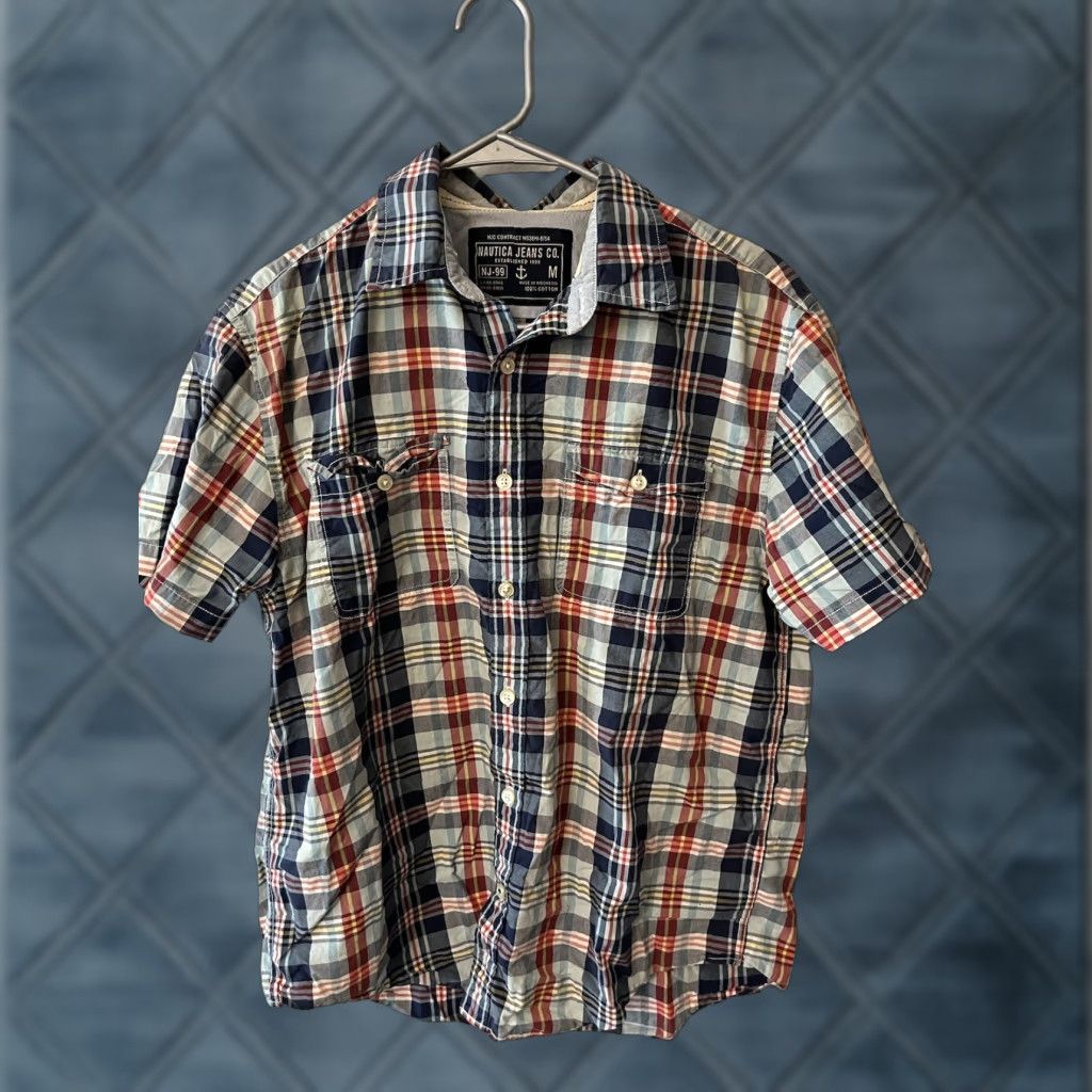 Nautica Nautica Button-Up Shirt Men M Plaid Short Sleeve Collared Cotton Multicolor Casual Workwear Mens Size US M / EU 48-50 / 2 - 1 Thumbnail