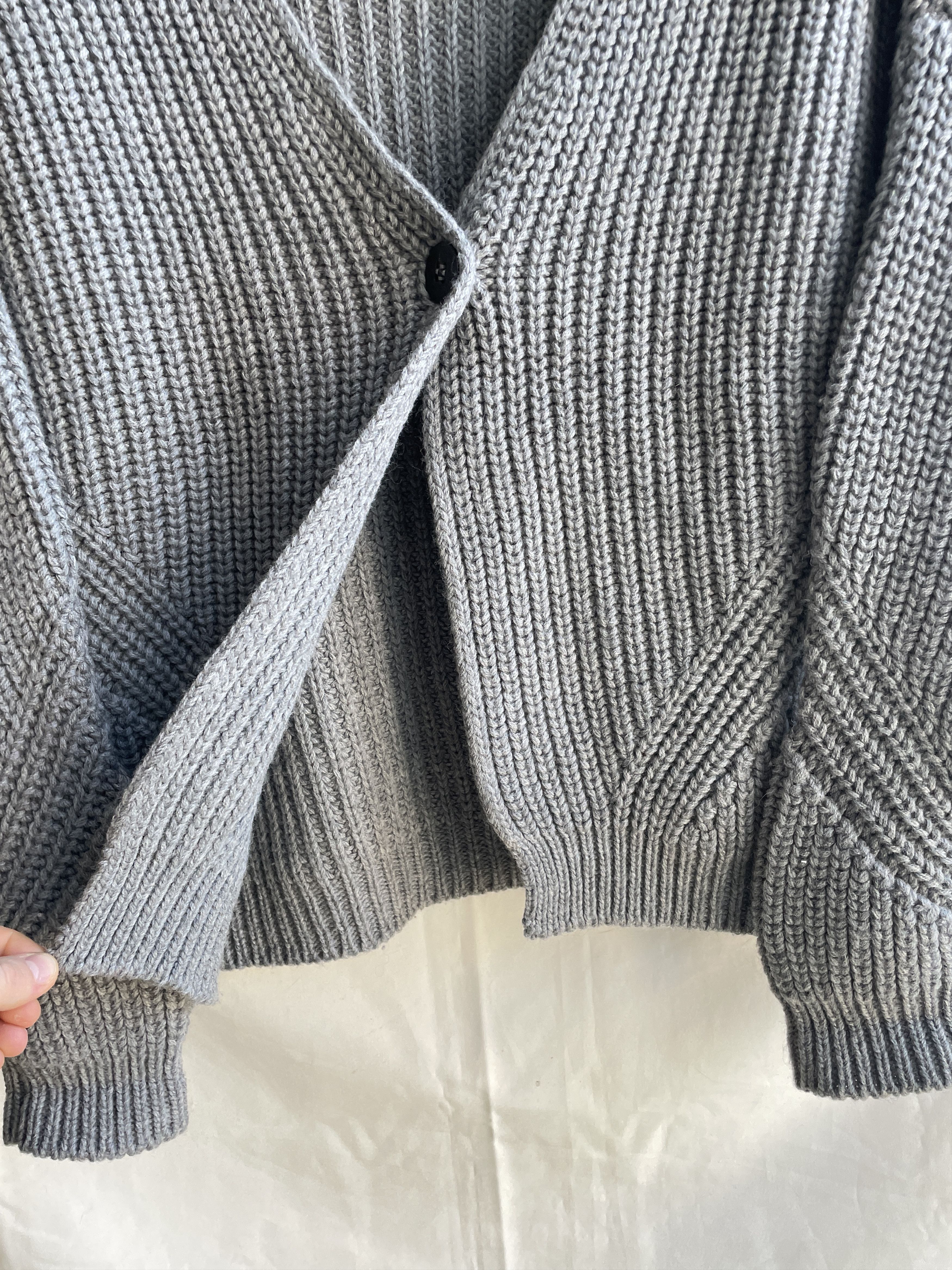 Roberto Collina Roberto Collina Womens Chunky Rib Knit Сropped Wool Cardigan Size L / US 10 / IT 46 - 7 Thumbnail