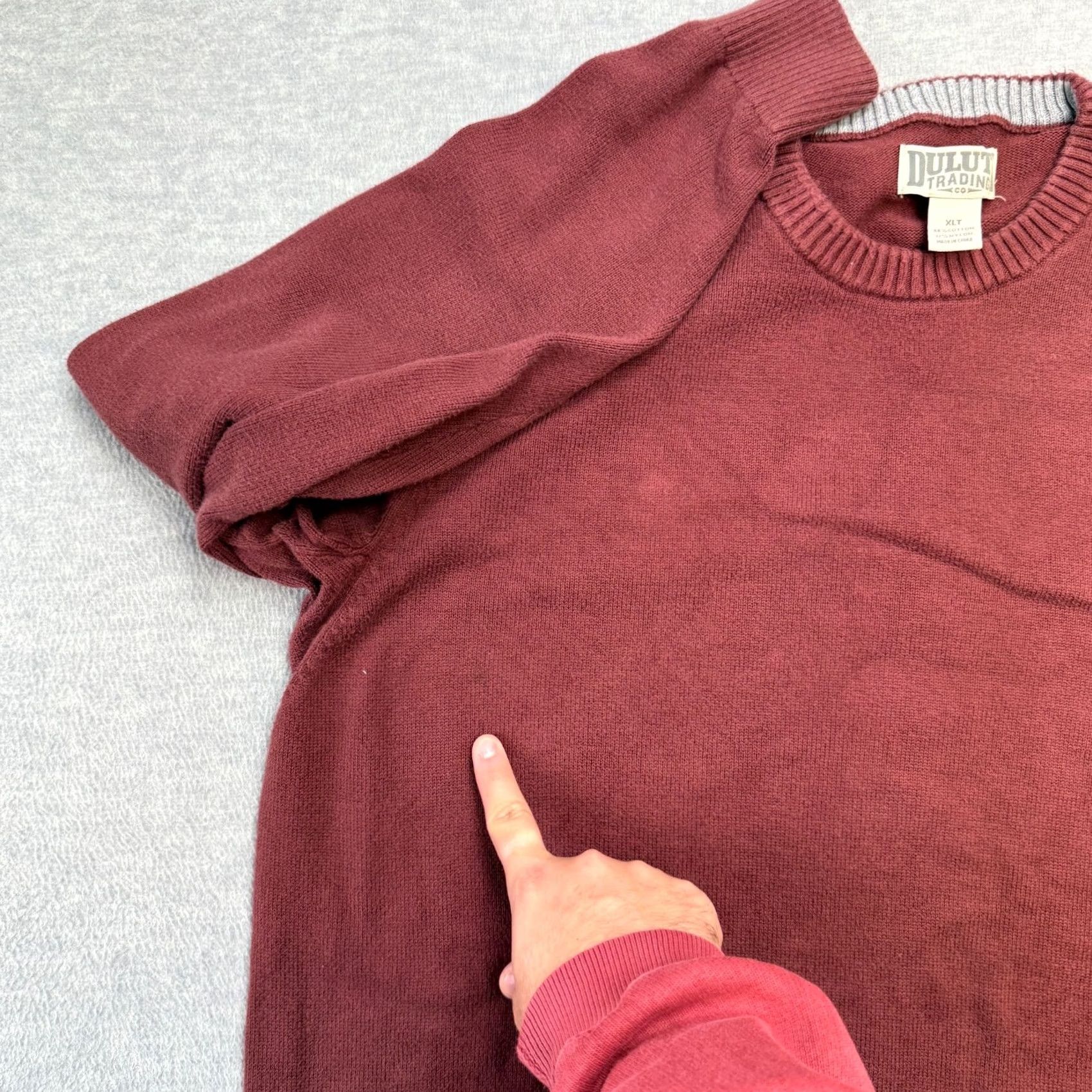 Vintage Duluth Sweater Mens XLT Maroon Red Strongarm Cotton Crewneck Knit Pullover Shirt Size US XL / EU 56 / 4 - 3 Thumbnail