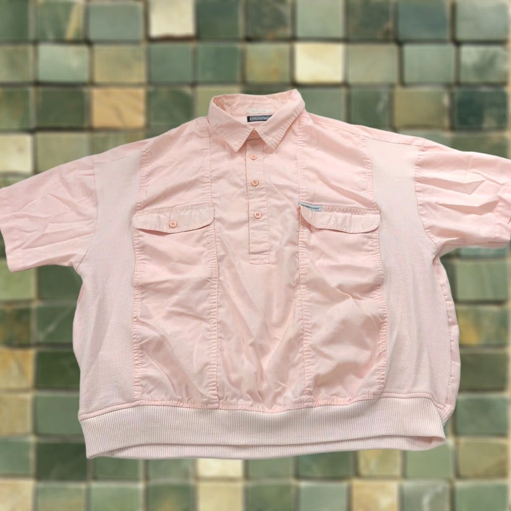 Members Only VINTAGE Members Only Shirt XL Pullover Pink Collared Short Sleeve Button-Up Pocket Casual Mens Size US XL / EU 56 / 4 - 1 Thumbnail