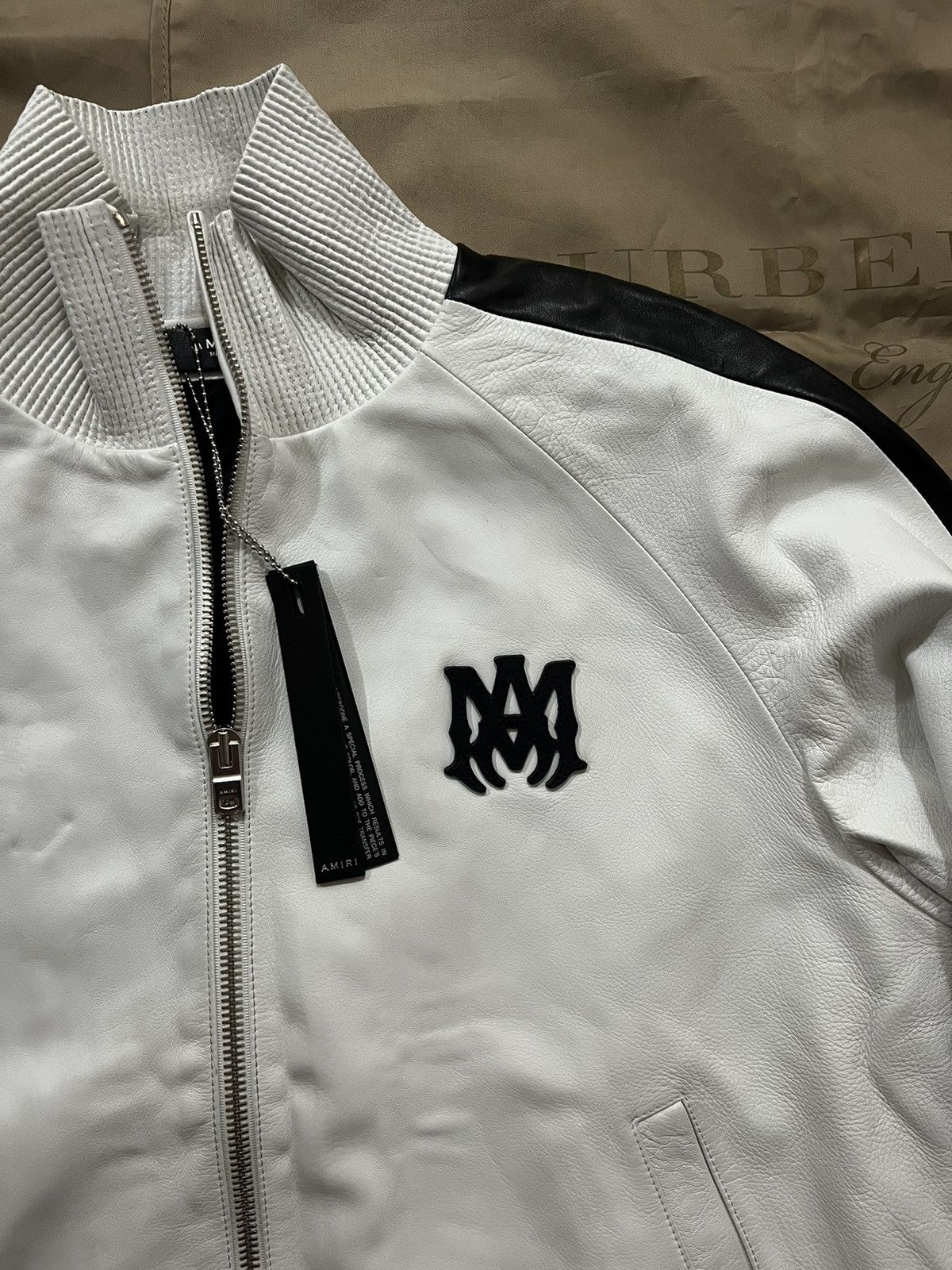 Amiri AMIRI M.a. Logo-Appliqué leather size 52 White $5000 Size US L / EU 52-54 / 3 - 2 Thumbnail