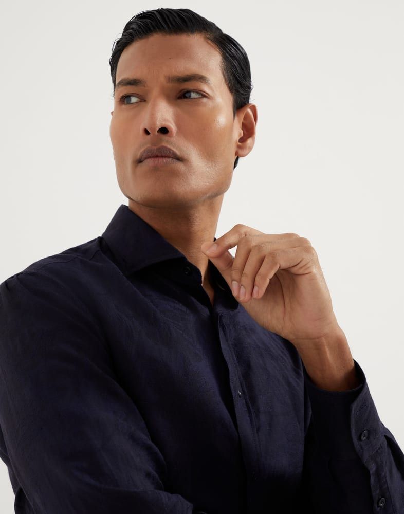 Brunello Cucinelli o1w1db10825 Shirt in Navy Blue Size US M / EU 48-50 / 2 - 4 Thumbnail