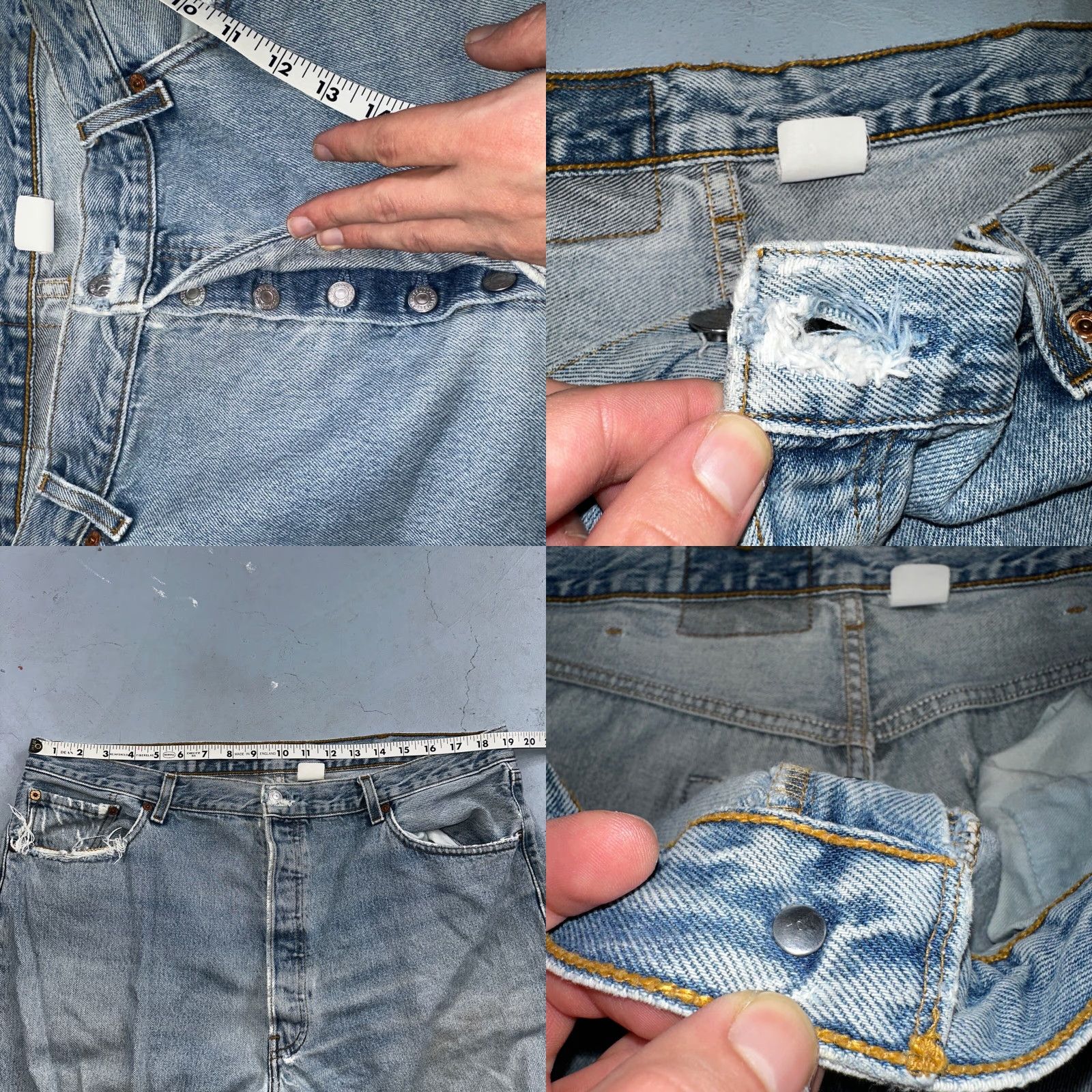 Levi's Levis 501 Vintage 90s Mexico Straight Leg Jeans 40x32 Light Wash Y2K Act 38x30 Size US 40 / EU 56 - 8 Thumbnail
